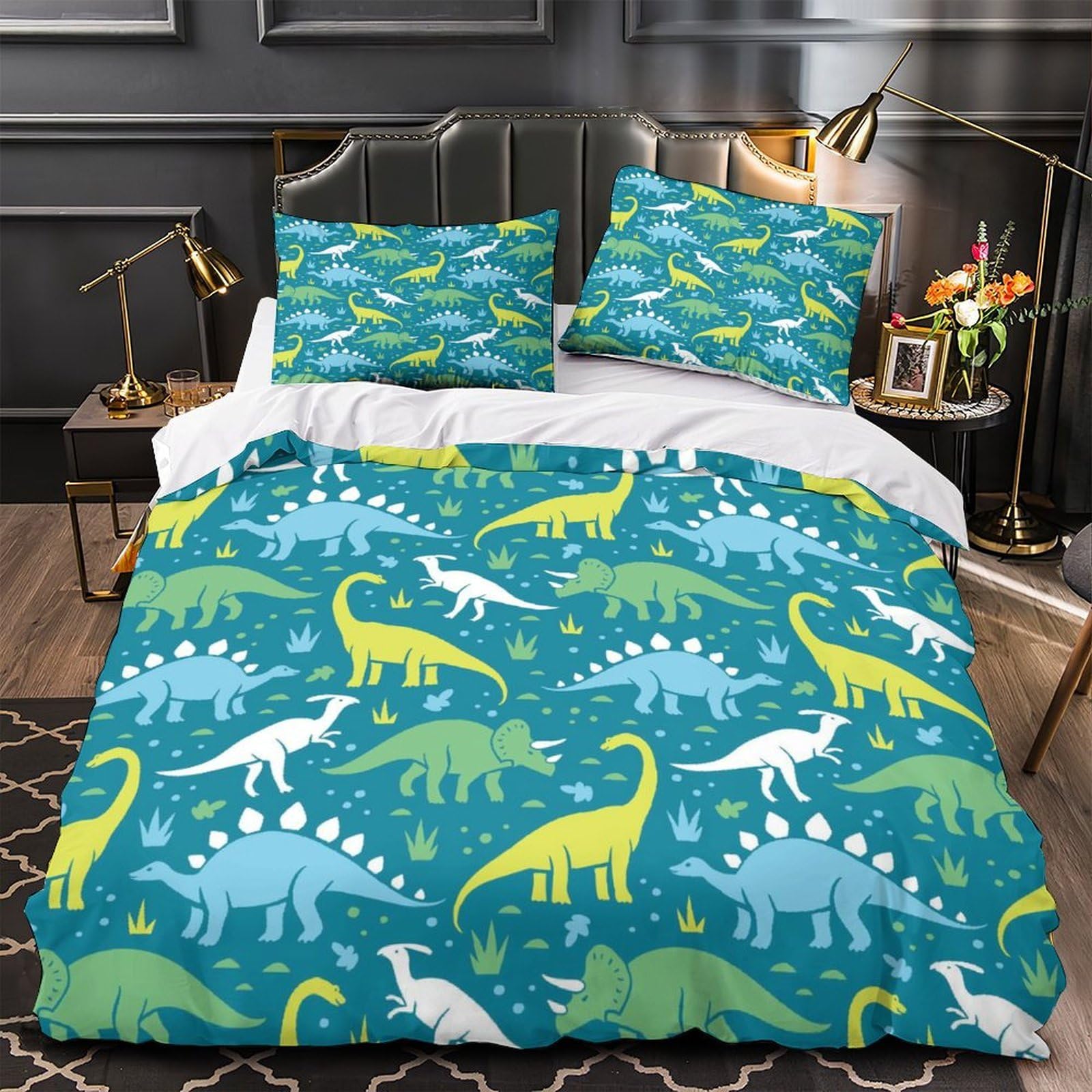 Parure de lit dinosaure 3D hypoallergénique contre les allergies de peau