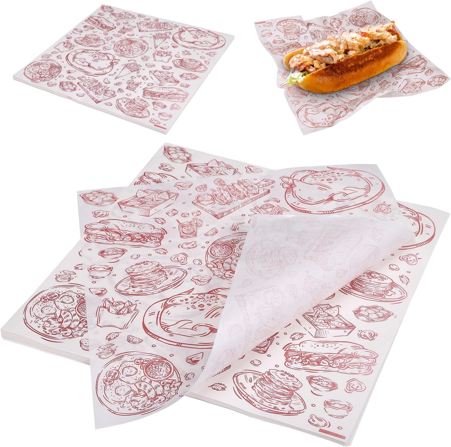 200Pcs Deli Paper Sheets 12x12",Premium Food Basket Liners,Grease - View #5