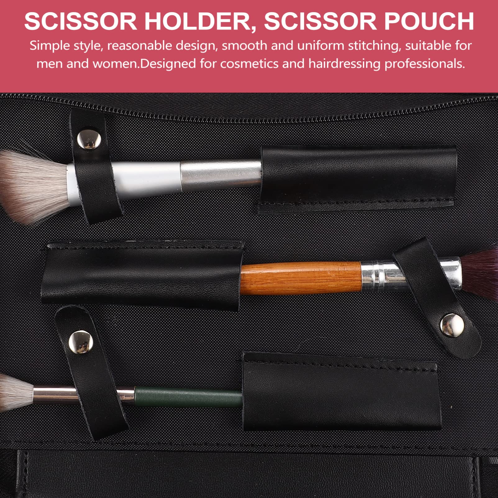 Healeved Scissor Holder Case for Hairdressers Barber Clipper Bag Leather Pouch for Salon Tools
