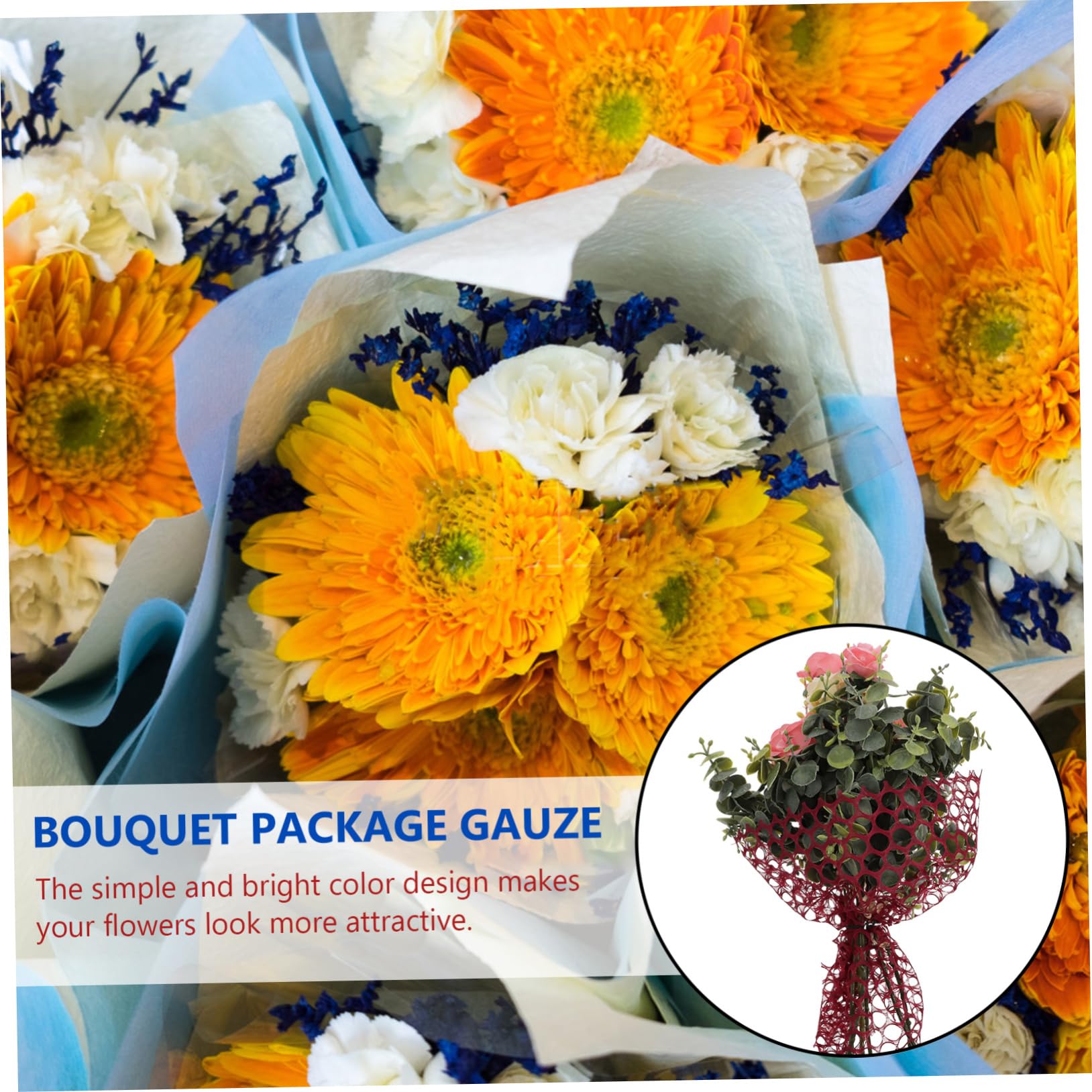 Operitacx Florist Packing Accessory Floral Packing Gauze Wrap for Fresh Flowers Easy Diy