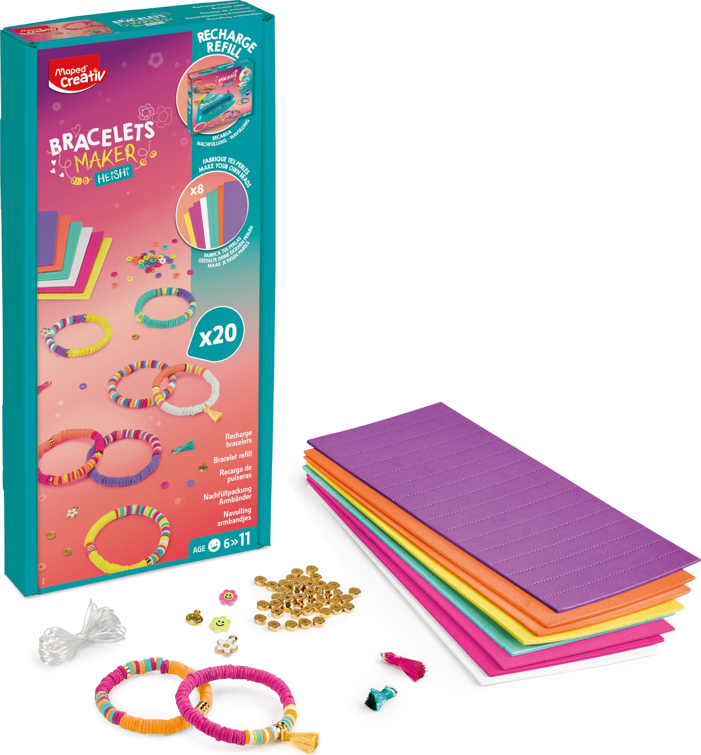 Maped Girls Multicoloured Pixel Factory Craft Set, Create Unique Bracelets, Keychains And Designs With 800 Color Pieces, Creative Kit For Play And Design, Ideal Gift For