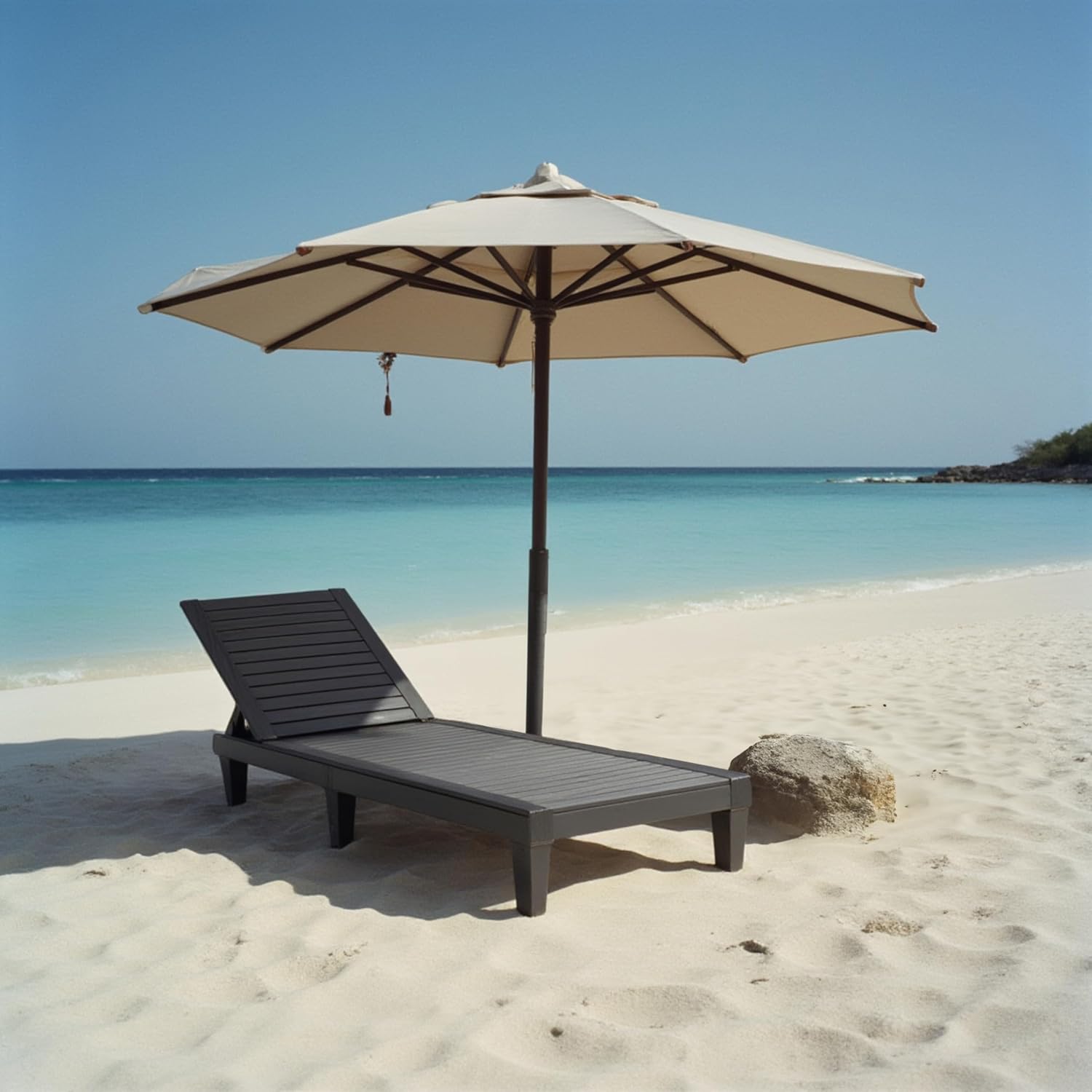 Nestl Patio Chairs - Black Chaise Lounge Chair Outdoor, 5-Position Adjustable Sun Tanning Chair, Waterproof Pool Lounge Chairs, Reclining Lawn Chair, Lightweight Outdoor Lounge Chairs