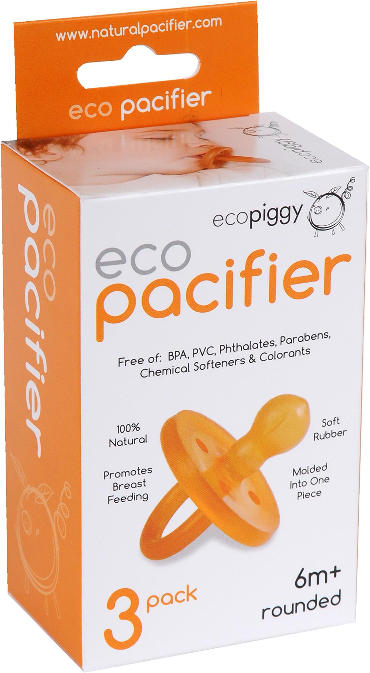 Amazon.com: Orthodontic Natural Rubber Pacifier (Set of 3) Size: 0-6 ...