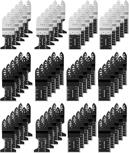 Miniatura 9 de Kyoffiie 100 cuchillas de sierra oscilante, 1-34 pulgadas, kit de cuchillas multiherramientas de liberación rápida, cuchillas de herramientas