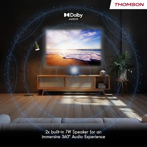 Thomson Sirius PG55B, FHD Smart RGB Laser Projector, Google TV, Ceiling Projection, Ultra Short Throw, 600 ANSI , Auto Focus, Dolby Digital+, HDR10+, WiFi, Bluetooth, HDMI, Built-in Battery - 6