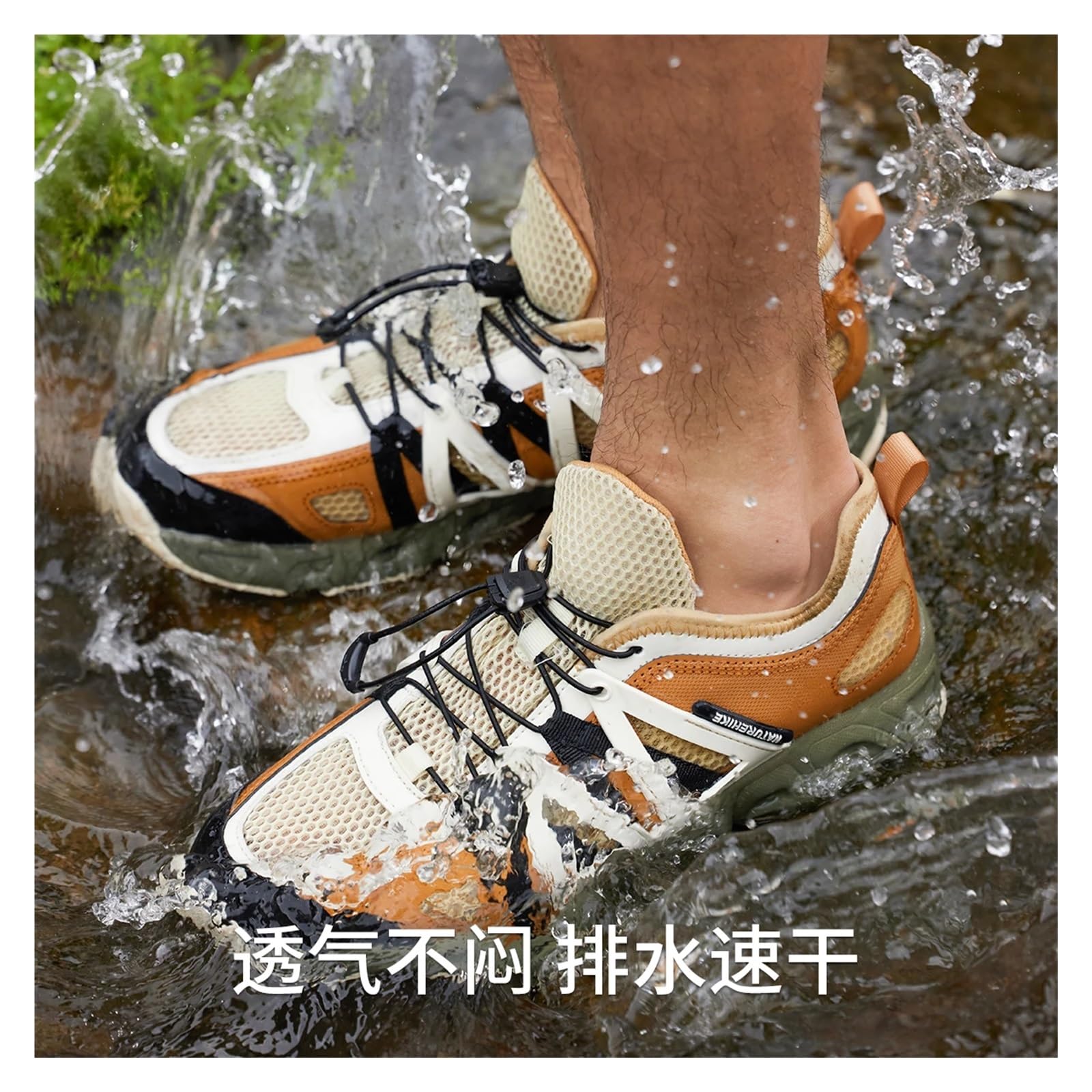 Scarpe da Trekking Traspiranti e ad Asciugatura Rapida, da Spiaggia e da Esterno, con Patchwork Bicolore(Green,43)