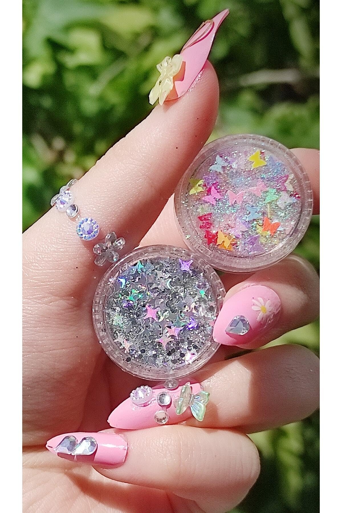Hb Tasarım Glitter Jel Far Soft Seri Ikili Kelebek-Yıldız Parlak Glitter, serashinegozfarı169