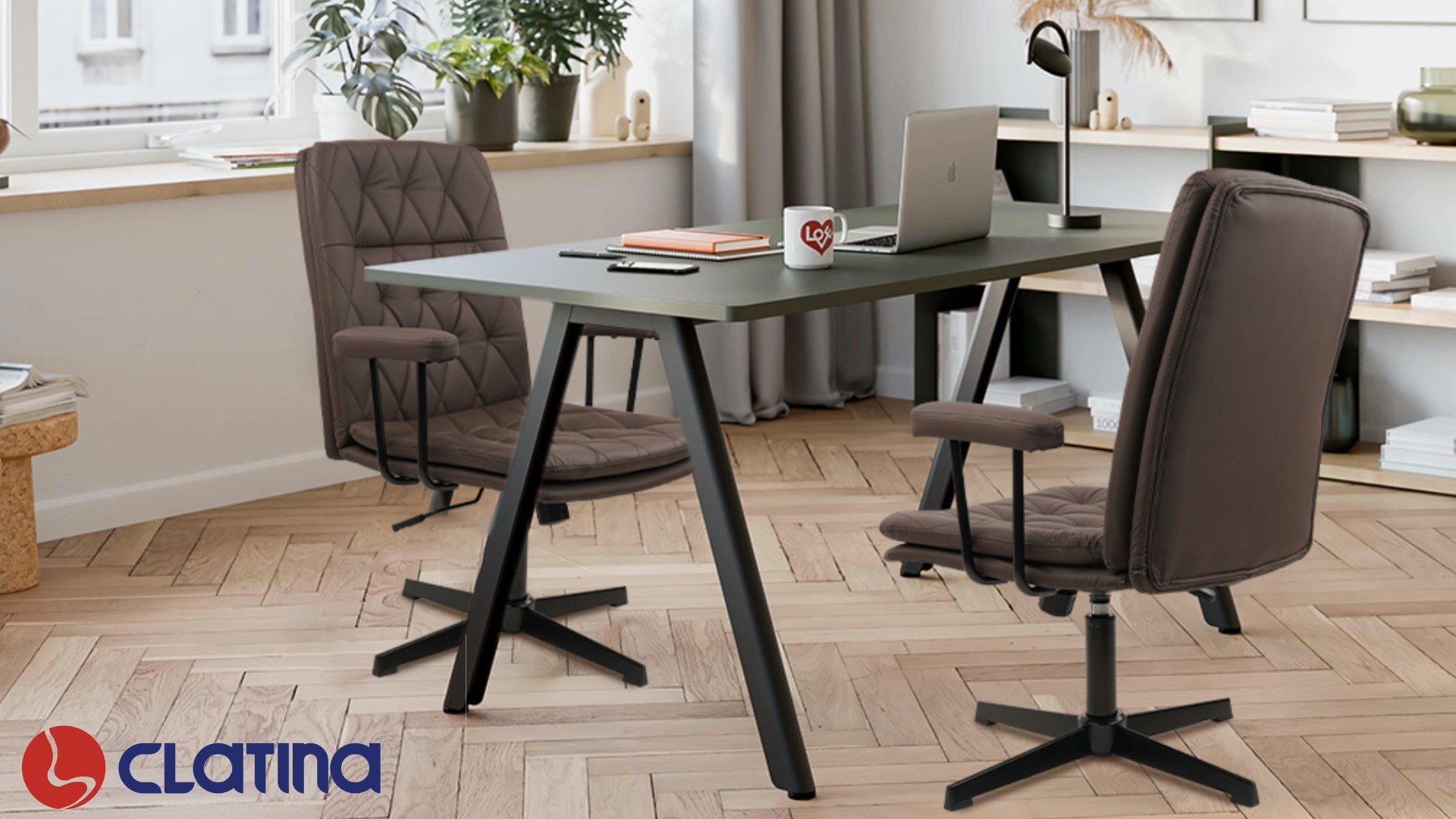 Amazon.com: CLATINA Office Chair No Wheels, Leather Criss Cross