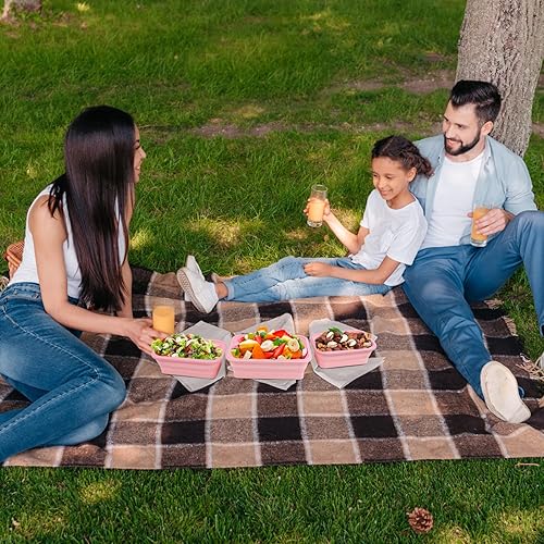 Miniatura 6 de Recipientes plegables de almacenamiento de alimentos, 4 cuencos apilables plegables con tapa hermética, ventilación perfecta para organización y