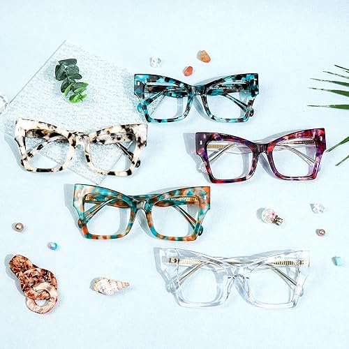 Miniatura 3 de Zeelool Elegante marco de gafas de mariposa con lente transparente sin receta para mujeres ZJGX654633