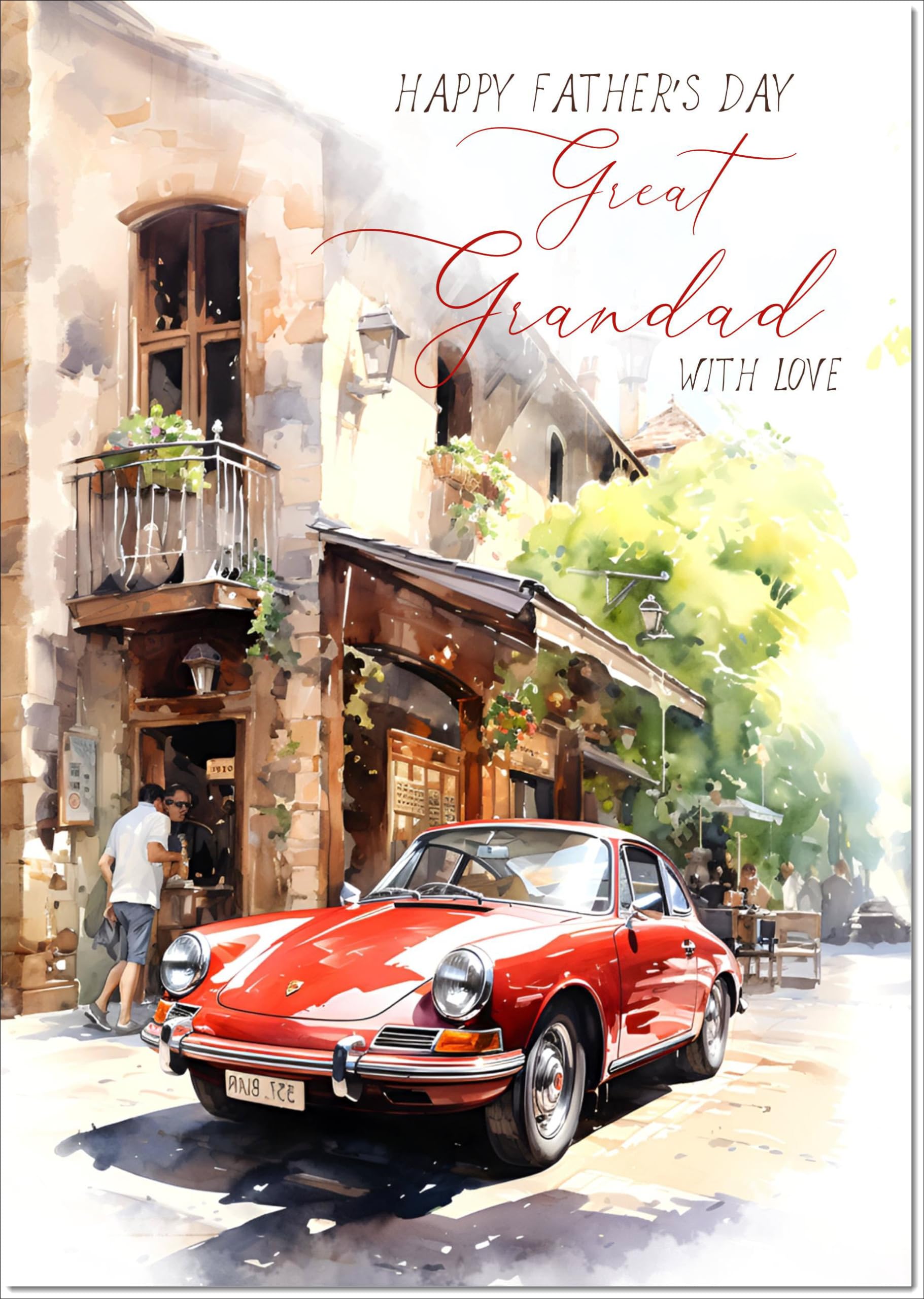 doodlecards Great Grandad Fathers Day Card Vintage 911 Porsche Large A4 Size with Plain Envelope