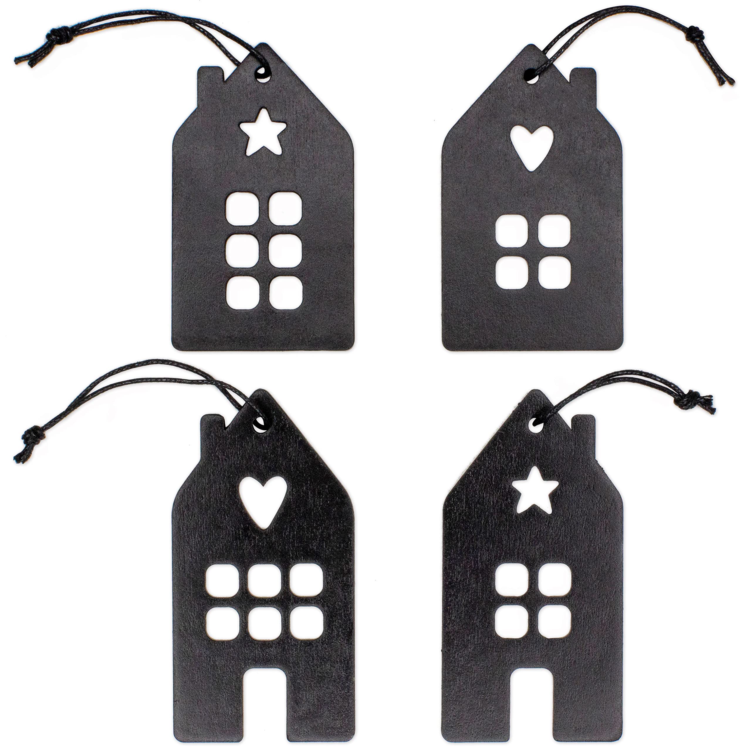 Papierdrachen Houses Black Wooden House Pendant
