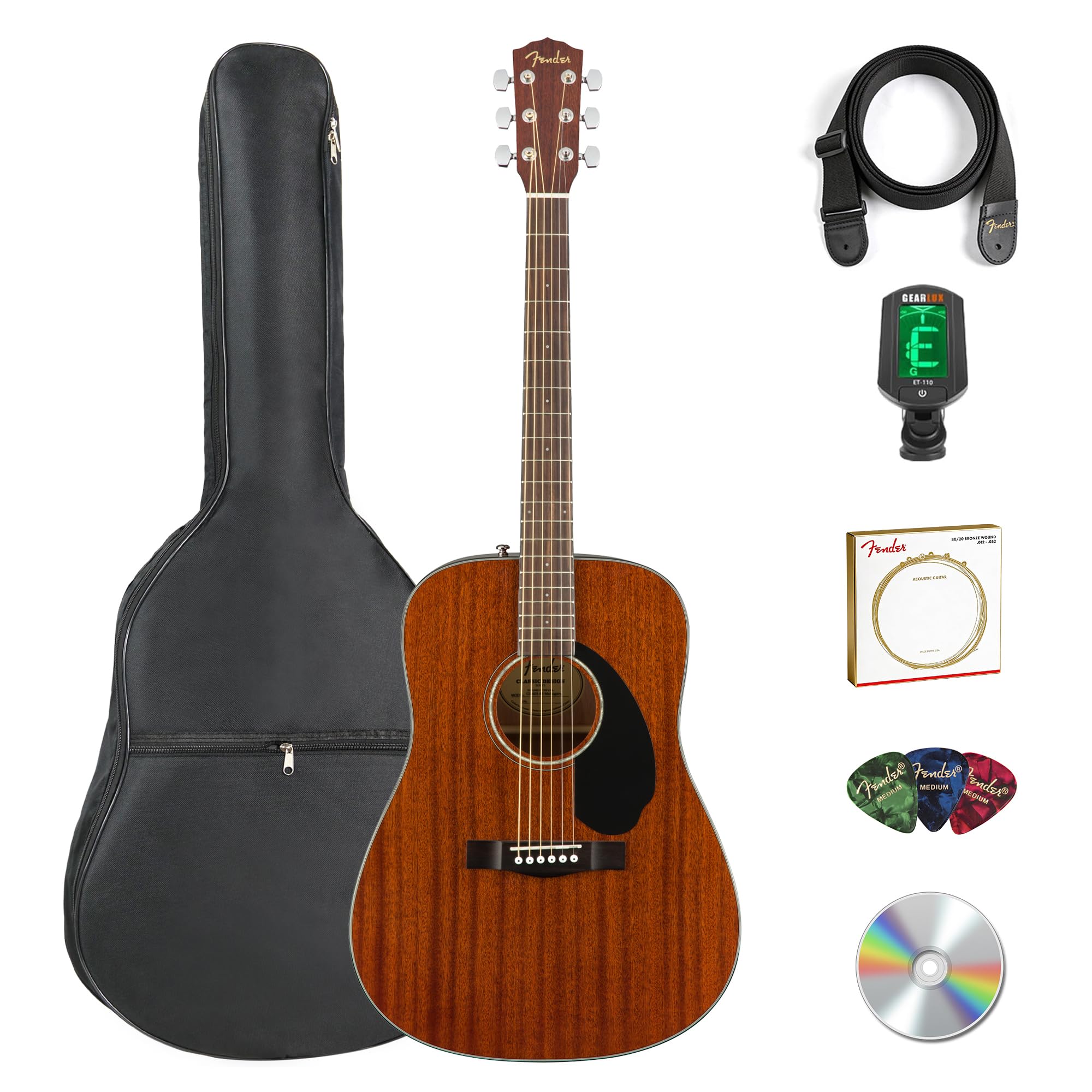 Amazon.com: Fender CD-60S Solid Top Dreadnought Acoustic Guitar