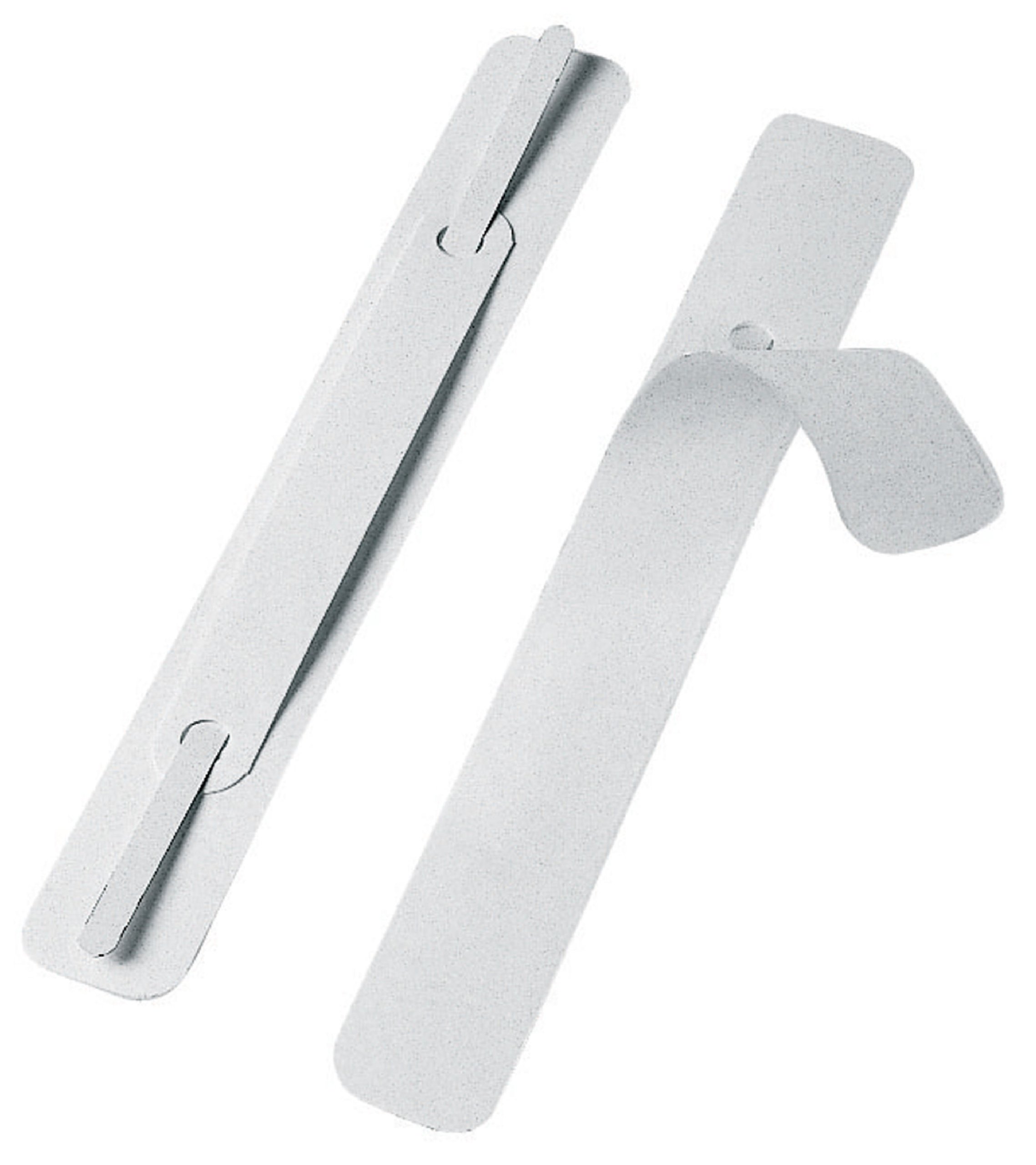 Veloflex 2802000 - Dispositivo per classificazione, autoadesivo in polipropilene, 150 x 20 mm, linguetta in metallo, colore: Bianco, 100 Pezzi
