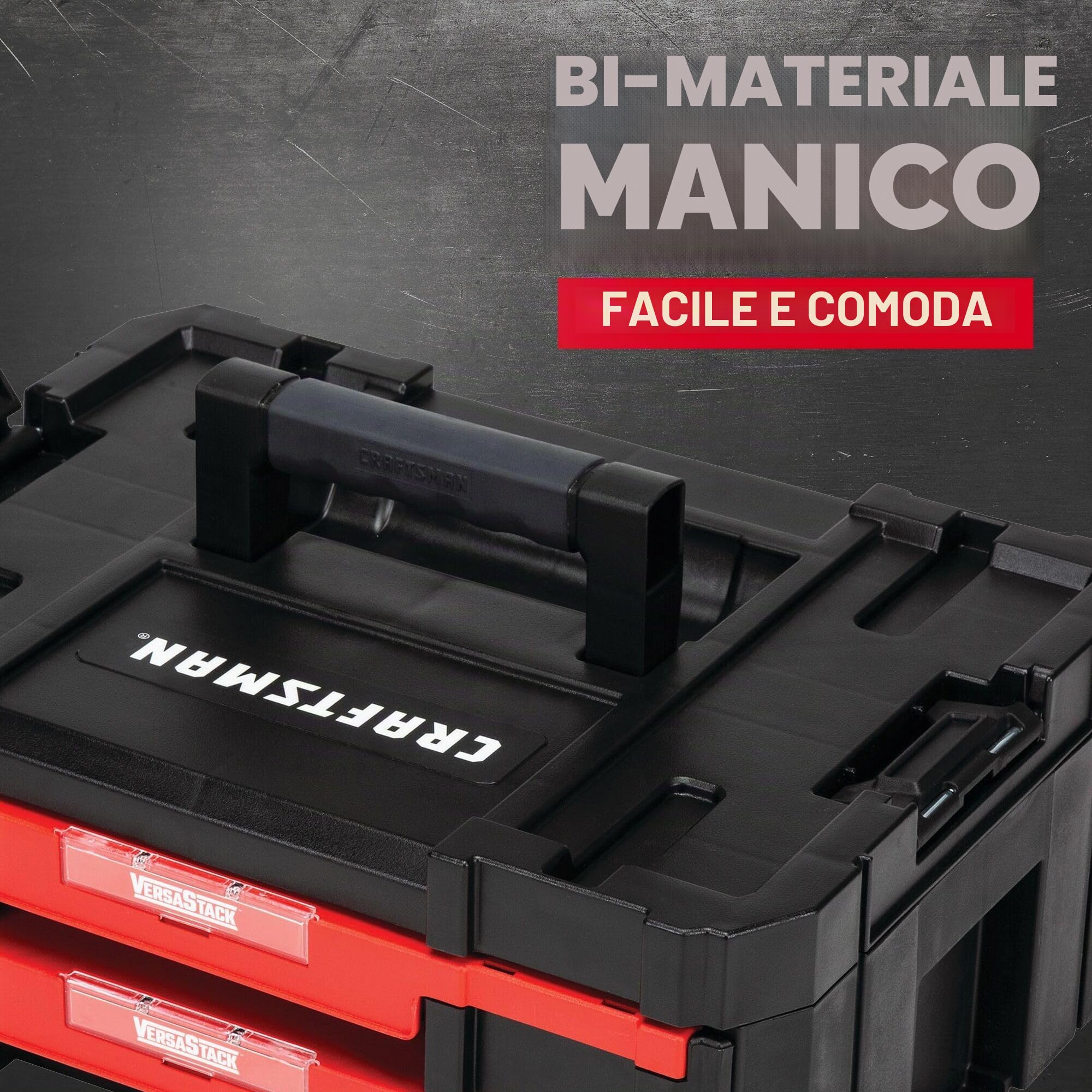 CRAFTSMAN Cassetta portautensili in plastica con cassetti, organizzatore e stoccaggio (CMST17804)
