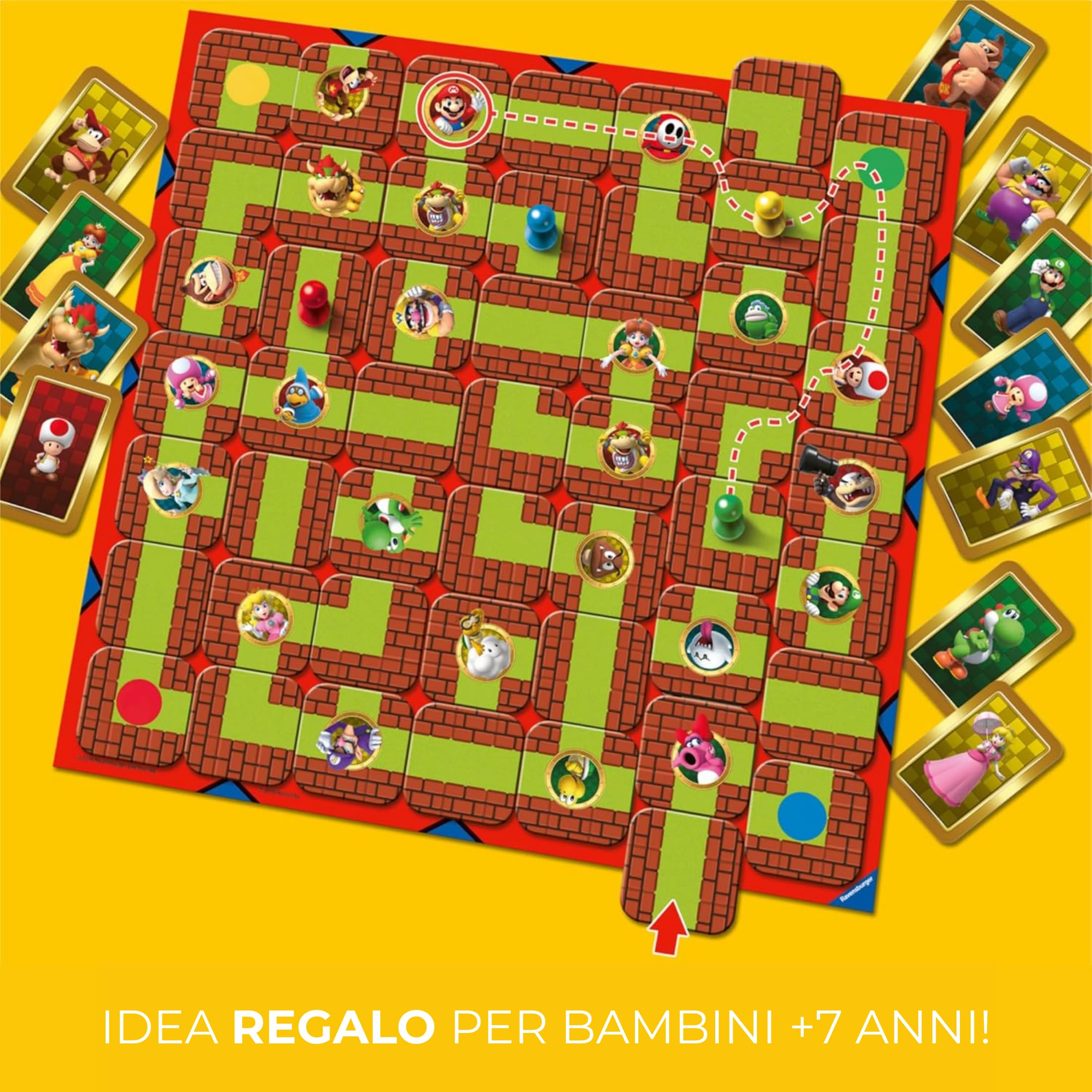 Ravensburger - Labirinto Super Mario | Gioco Da Tavola Per Tutta La Famiglia | Giochi Bambini 7 Anni O Più | 2-4 Giocatori | Giochi Di Societa Edizione In Italiano