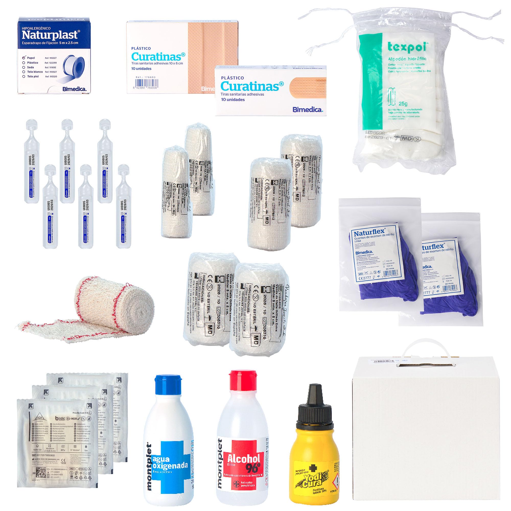 FERRETELIX® Kit de Reposición para Botiquín de Primeros Auxilios – Productos Homologados CE – Fabricado en España