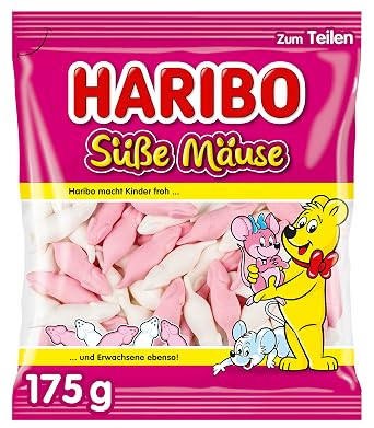 HARIBO Candy | HARIBO Sweet Mice | HARIBO Gummies | HARIBO Gummi Candy | 6,1 Ounce Total