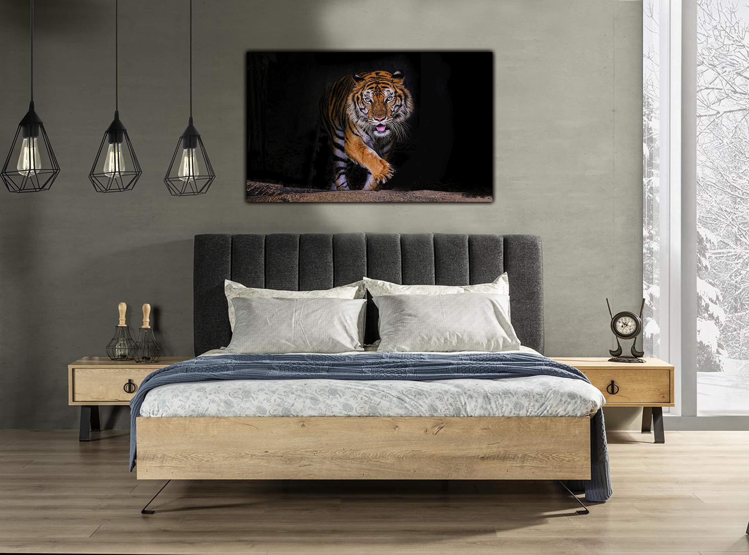 Impression sur toile encadrée Big Tiger/Wild Life, Toile en tissu., 30’’ x 20’’ inch( 76x 50 cm ) -38mm depth