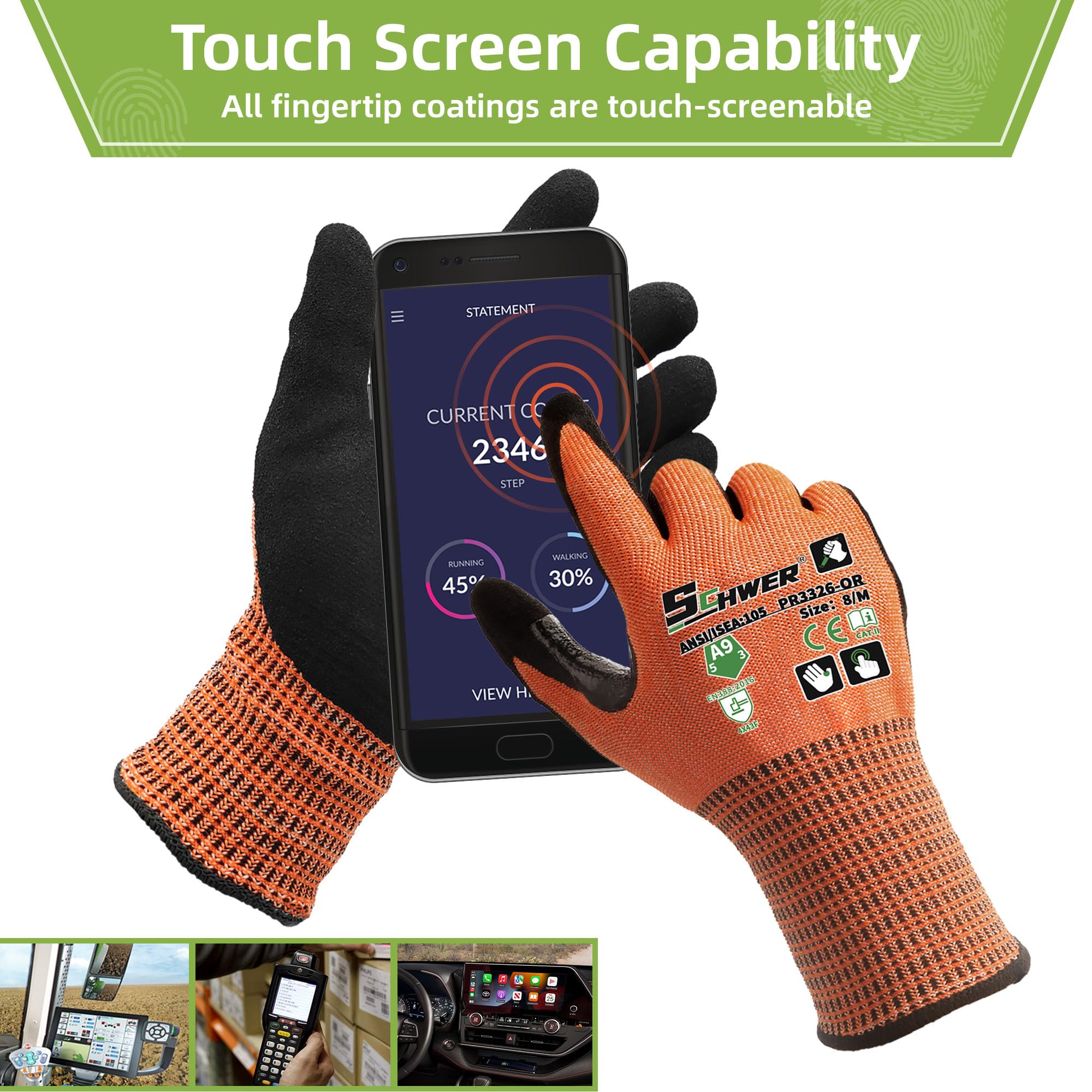 Gants de travail résistants aux coupures, ANSI A4, paquet de 12 (5.99