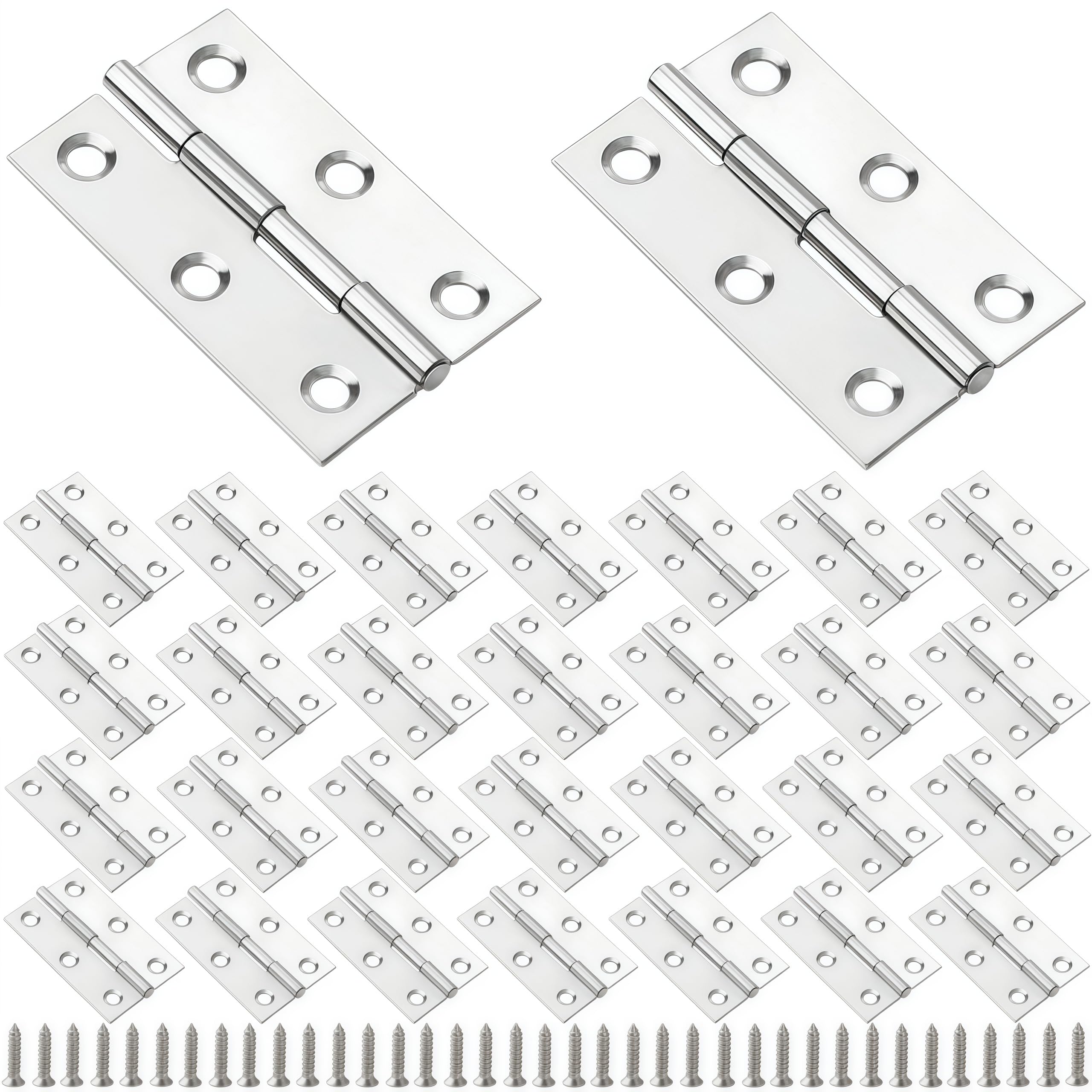 Vbnexyr Regular Hinge 30 Piece Pack Of Stainless Steel Folding Hinges For Home Furniture Hardware Wooden Boxes Doors Windows And Diy Projects 2.5 Inch Joint Hinges