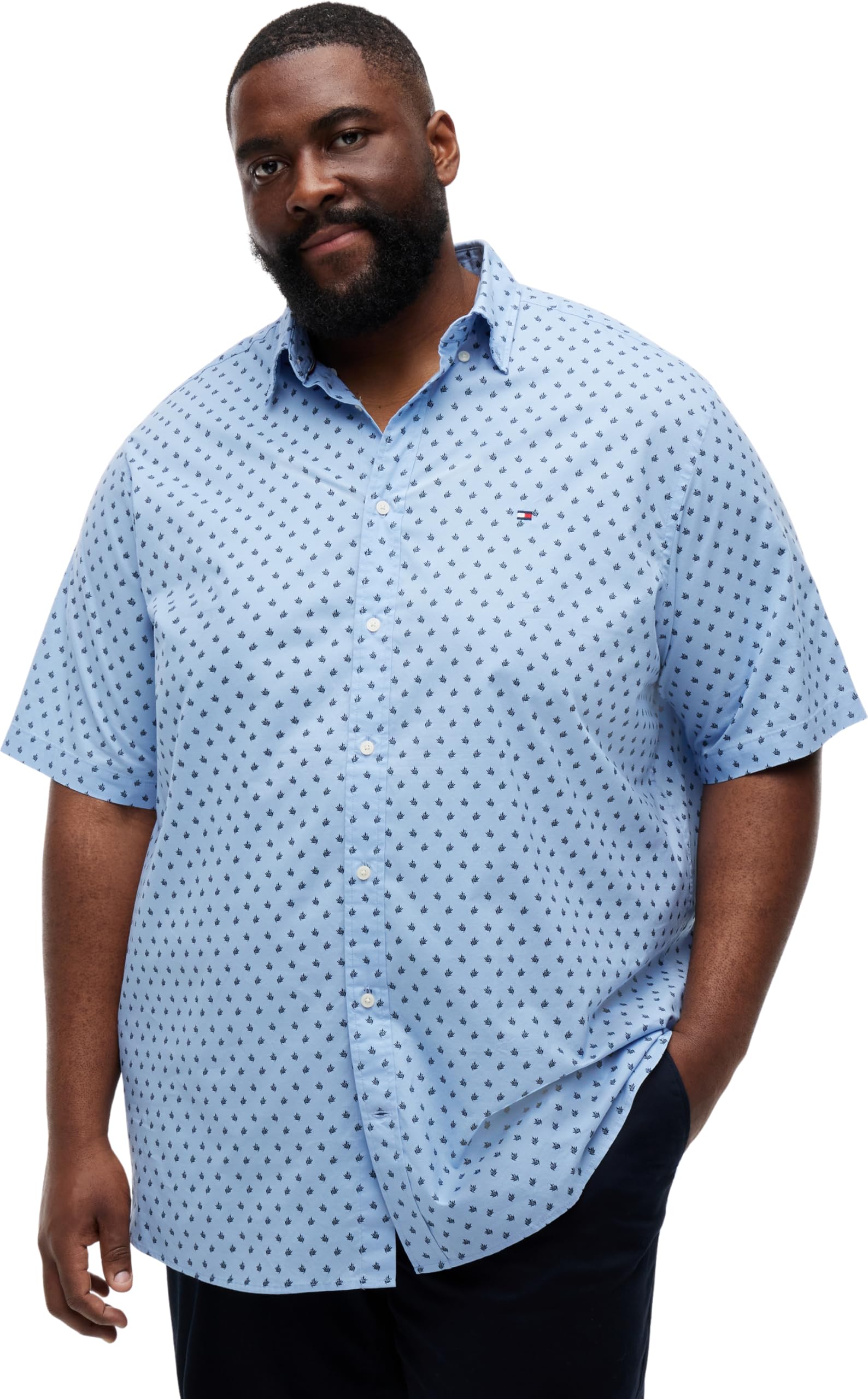 Tommy Hilfiger Herren Bt-Flex Poplin PRT Rf Bd S/S-b Mw0mw44068 Andere Hemden