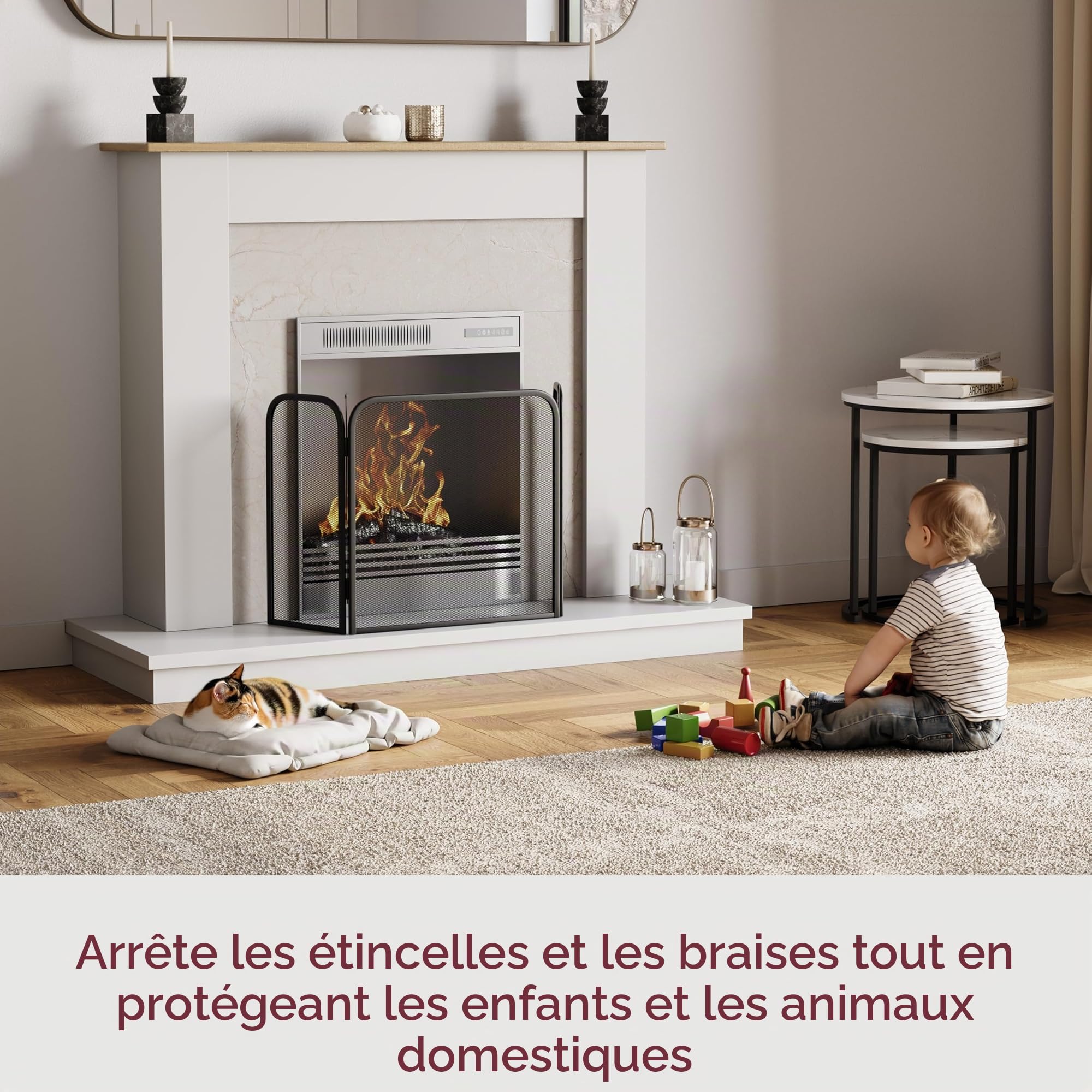 Pare-étincelles carré Noir Fire Vida Roxby