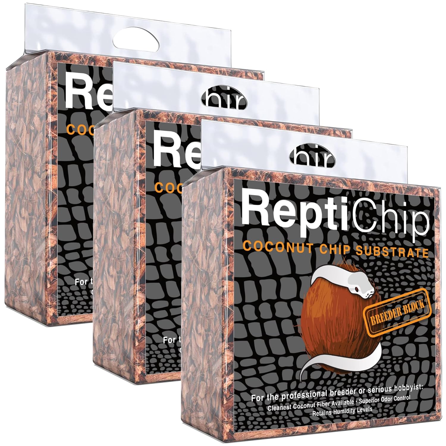 ReptiChip Breeder Bundle (3 Pack) Contains 216 quarts Coconut Reptile
