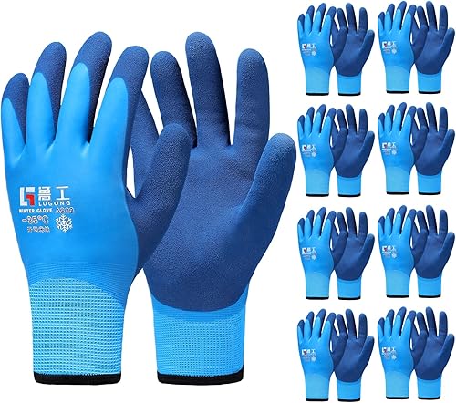 Miniatura 8 de Joottuan Guantes de trabajo de invierno impermeables para hombres, guantes con aislamiento térmico, guantes de trabajo cálidos para el congelador