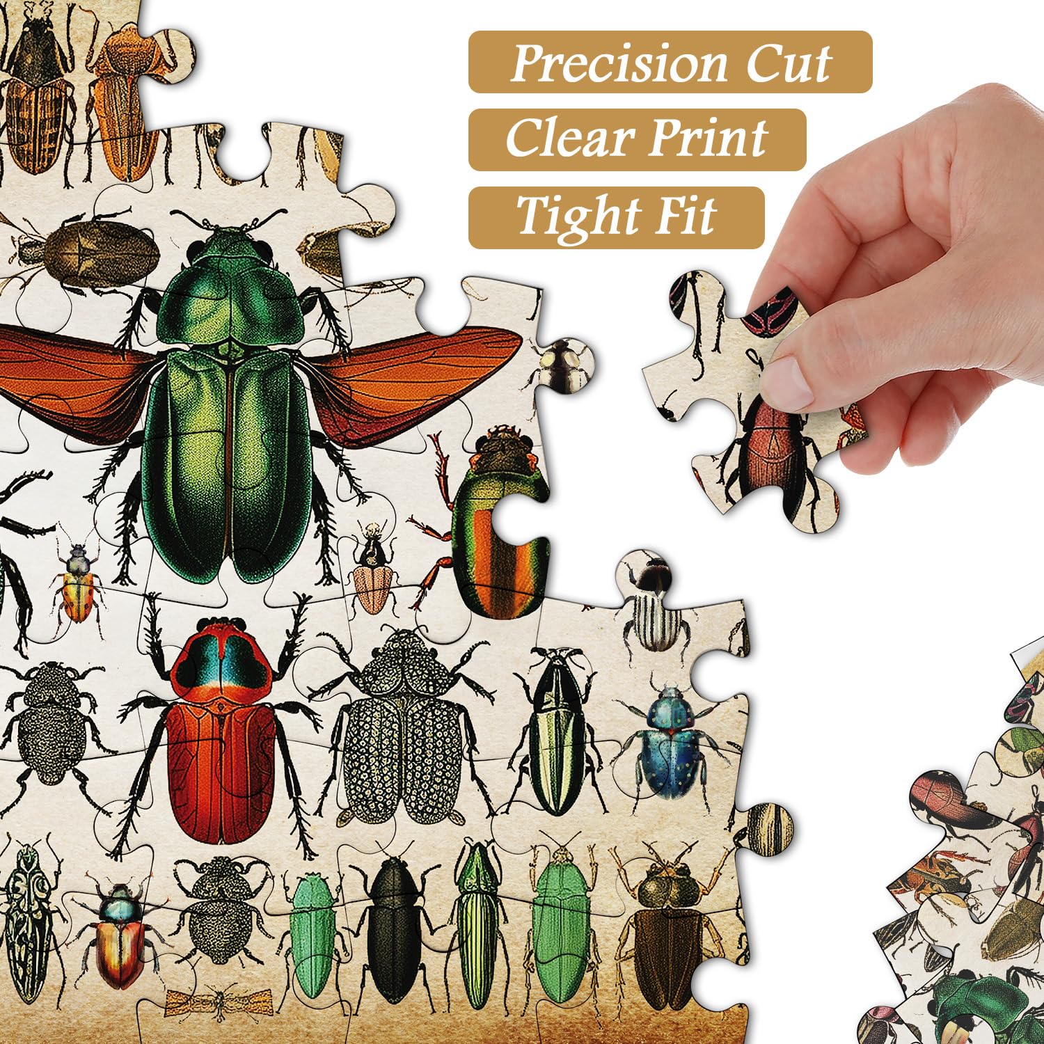 PICKFORU Butterfly 1000 Piece Jigsaw Puzzle For Adults - Vintage Insect & Bee Design, Retro Nature Art Decor - View #6