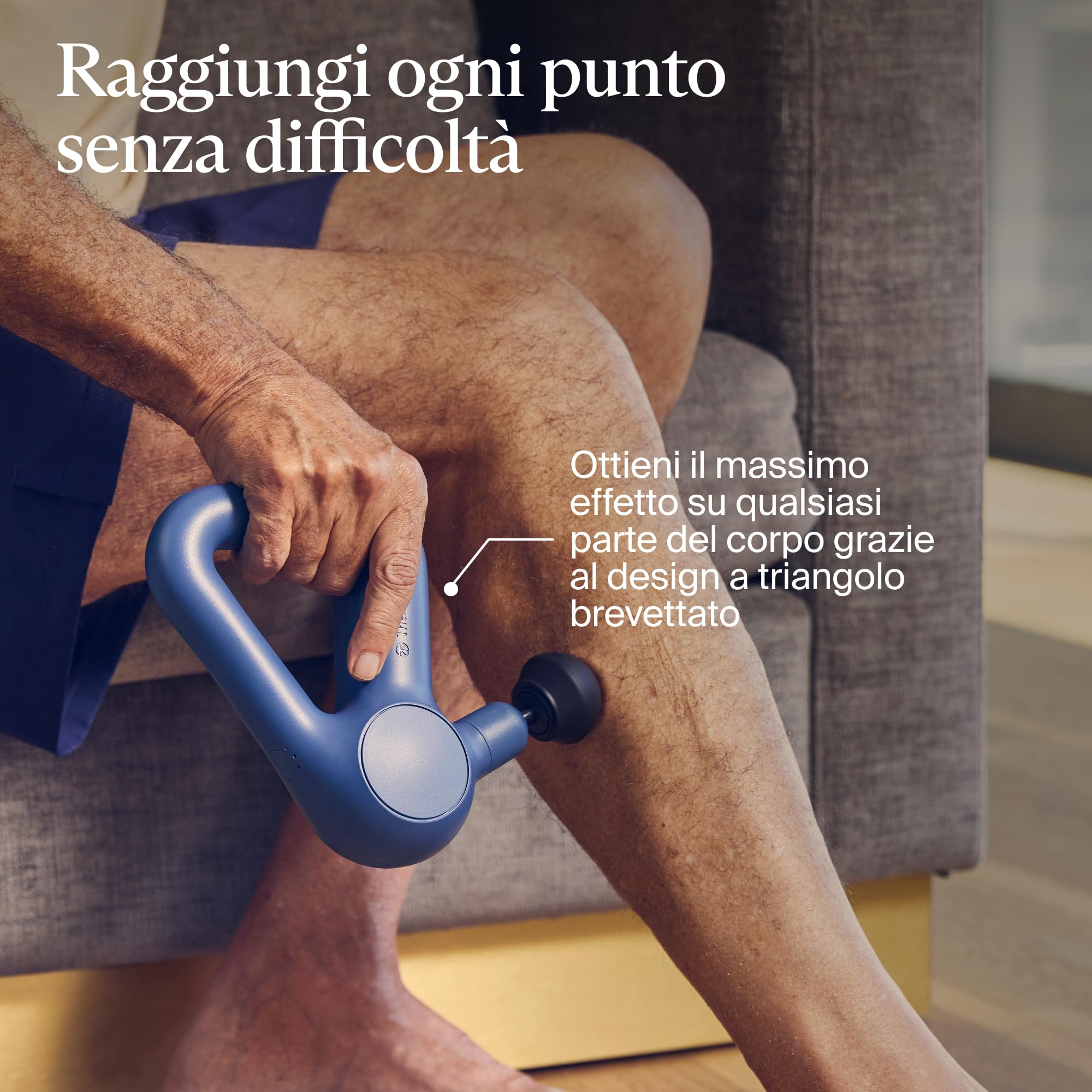 Theragun Relief Massaggiatore a Percussione Manuale - Facile da Usare, Confortevole e Leggero per Alleviare Dolore Quotidiano in Collo, Schiena, Gambe, Spalle e Corpo-Marine