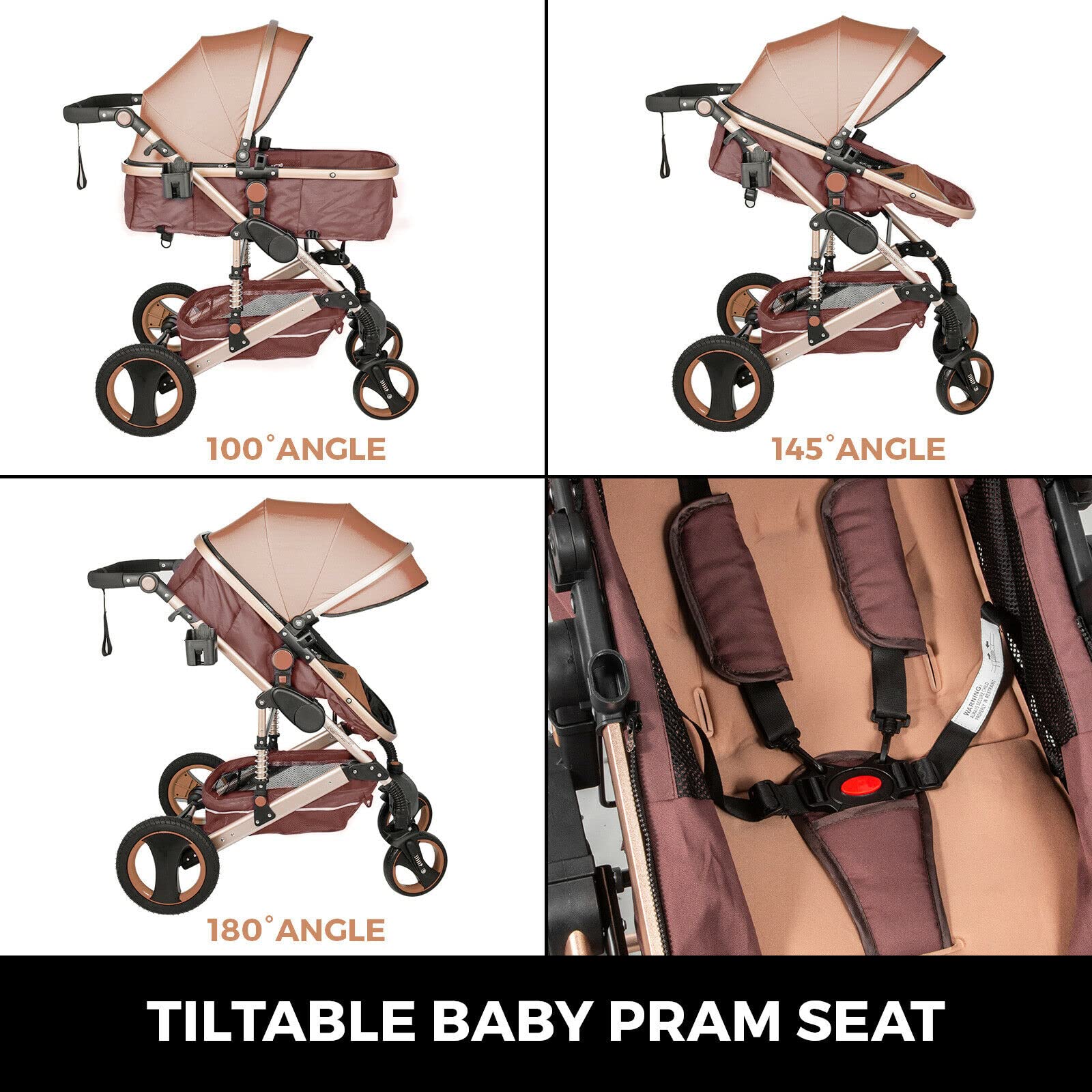 Poussette de bébé luxueux 2 en 1 Voyage portable Chariot pliable cadre aluminium Haute voiture paysage for nouveau-né Outils de bricolage