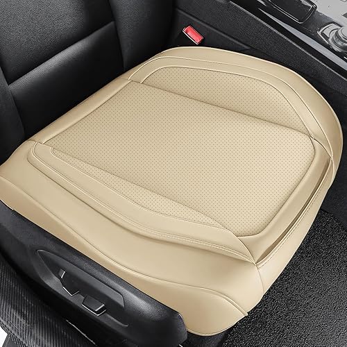 CAPITAUTO Juego completo de fundas de asiento de automóvil, fundas de asiento de piel sintética para automóviles SUV, súper transpirables, borde de
