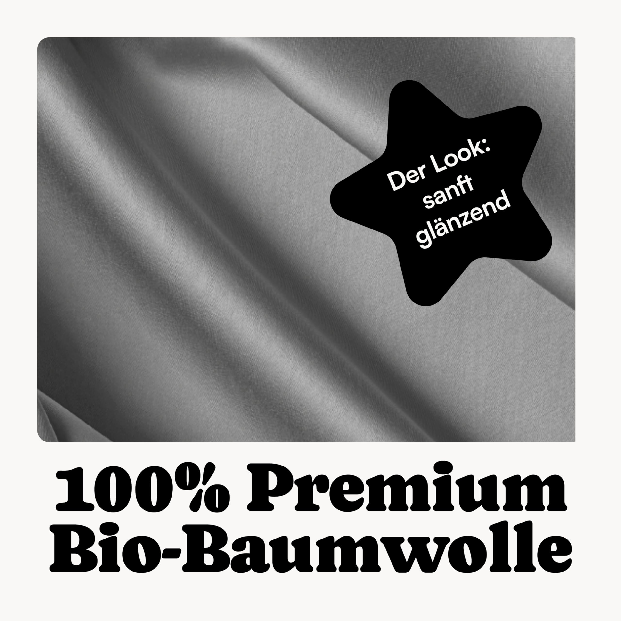 Mako Satin Spannbettlaken 180x200cm Baumwolle Grau Dunkelgrau| 100% Bio Baumwolle Leinentuch 180x200| weiches Spannbetttuch 180x200| Spannbettlaken 180x200cm Boxspringbett (bis 30cm Steghöhe)