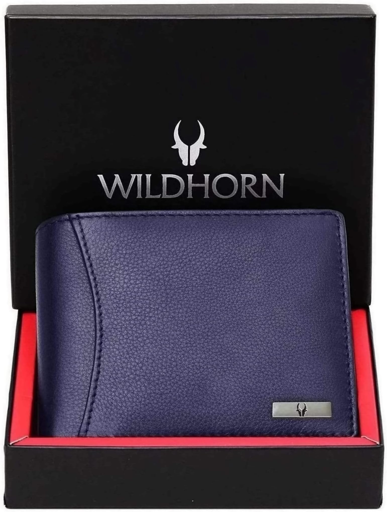 RFID Protected Leather Wallet for Men, Blue