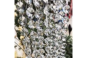 19.7' Clear Glass Crystal Beads Lamp Chain Garland