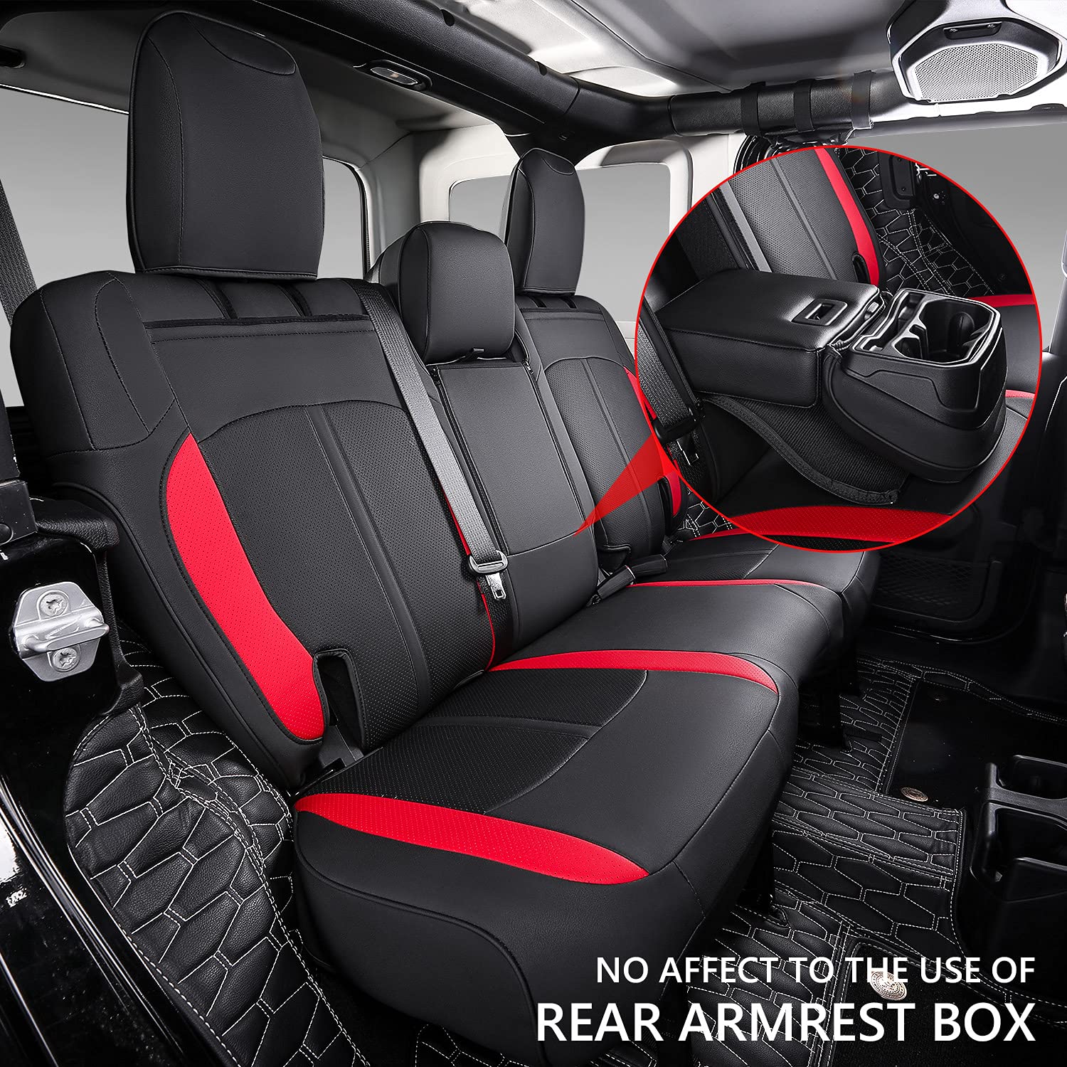 Xipoo Fit 20182022 Jeep Wrangler JL Seat Covers Front and Back PU Leather Car Seat Covers 4