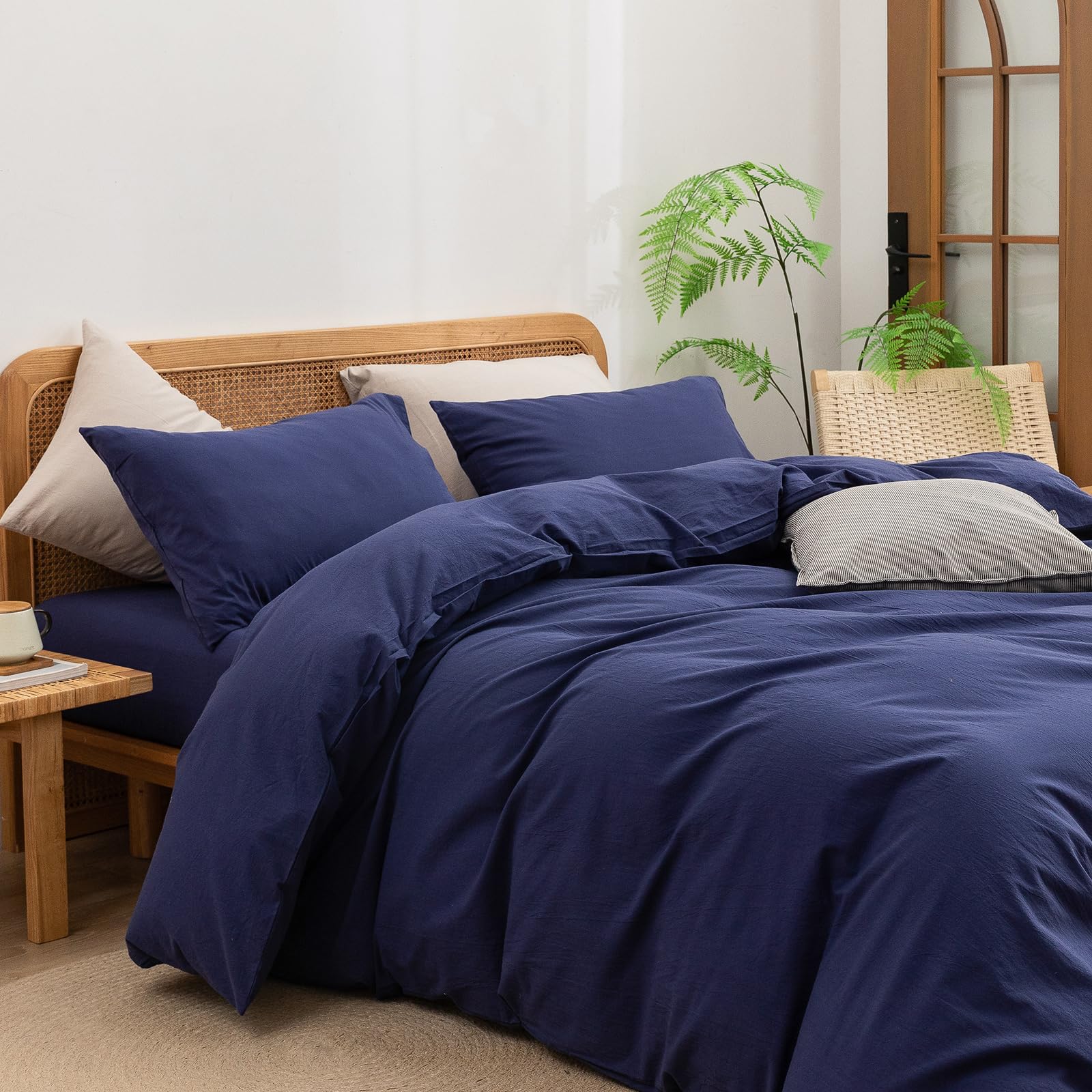 BESTOUCH Parure De Lit 3 Pièces Avec Housse De Couette 100 % Coton