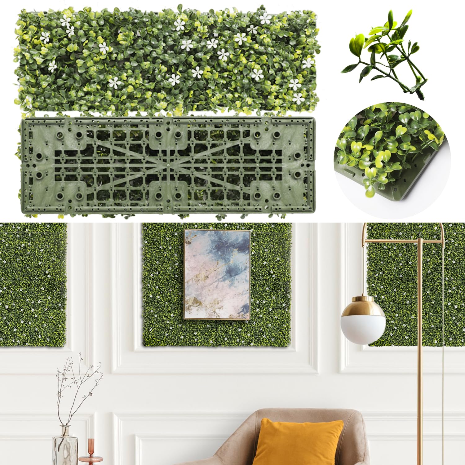 Mophorn Pannelli Di Bosso Artificiale 24x16 Pannelli Da Parete Con Siepe Protetti Dai Raggi Uv Da 24 Pezzi Sfondo Di Erba Verde Da 4 Cm Recinzione Finta Per La Privacy Per Decorazioni 85357796