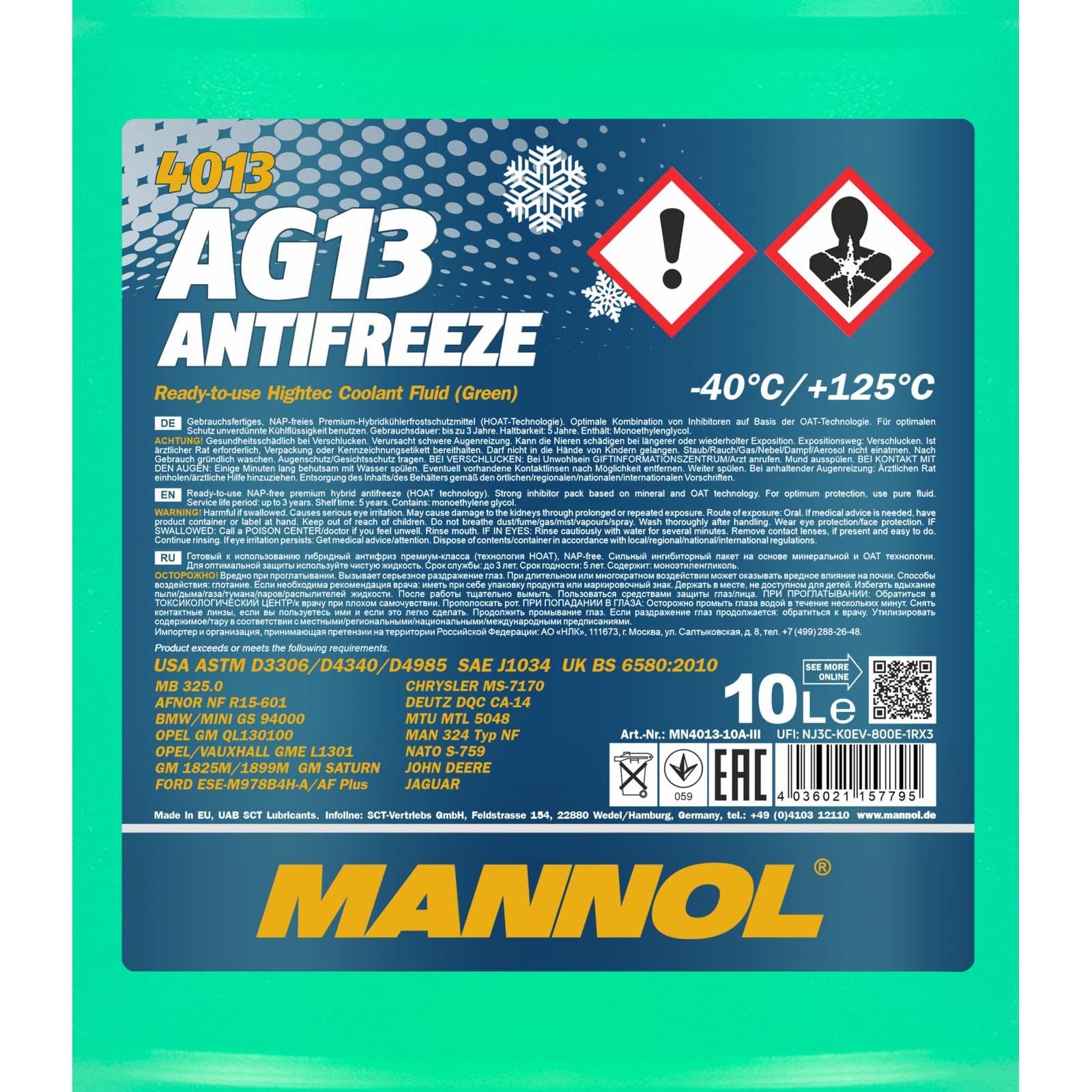 MANNOL MN4013-10 Antigel 10L vert
