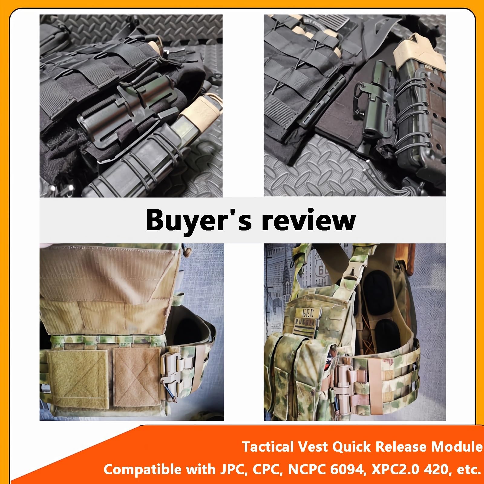 Adattatore QD per Sistema Molle per Gilet JPC, Fibbia a Sgancio Rapido, Fibbia a Sgancio Rapido per Cintura Laterale Molle per Gilet JPC CPC NCP XPC