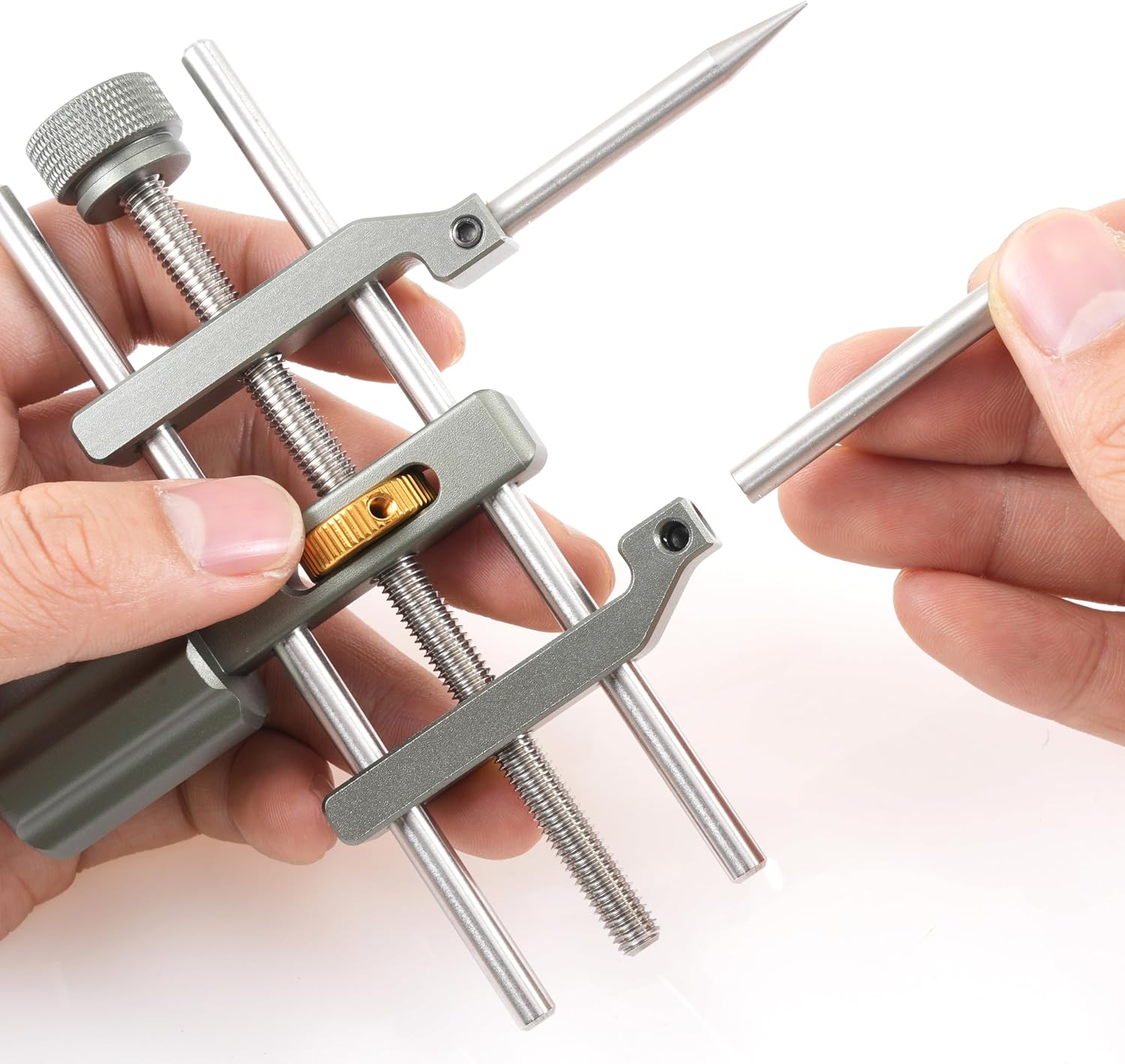 FocusFoto Camera Lens Opening Repairing Vise Tool Kit, Stainless Steel Lens Spanner Wrench Removal Tool with Pointed & Flat Tips and Screws