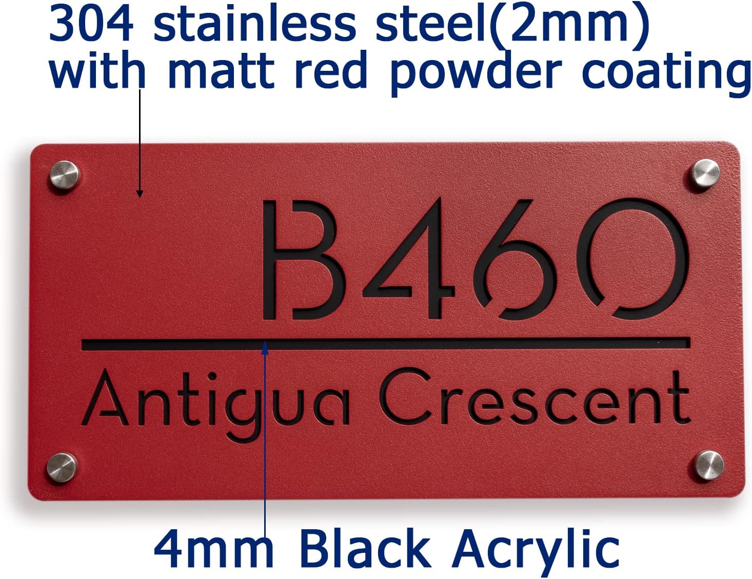 304 Stainless Steel Custom Modern House Number for Outside, Address Sign,Personalized Address Plaque For House