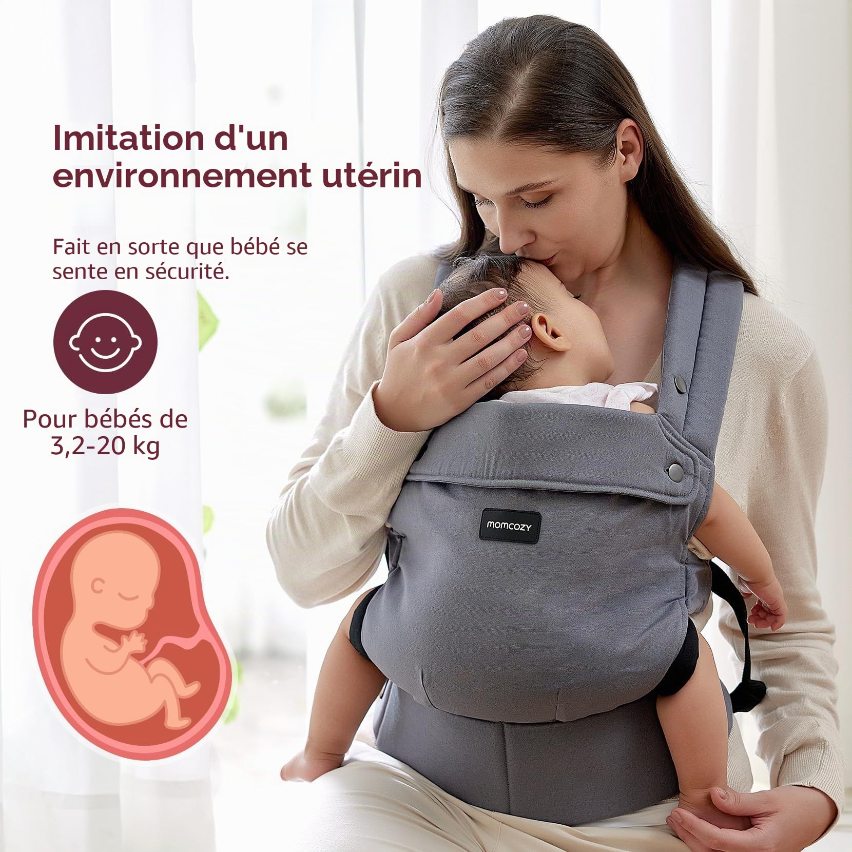 Momcozy Baby Carrier Grey