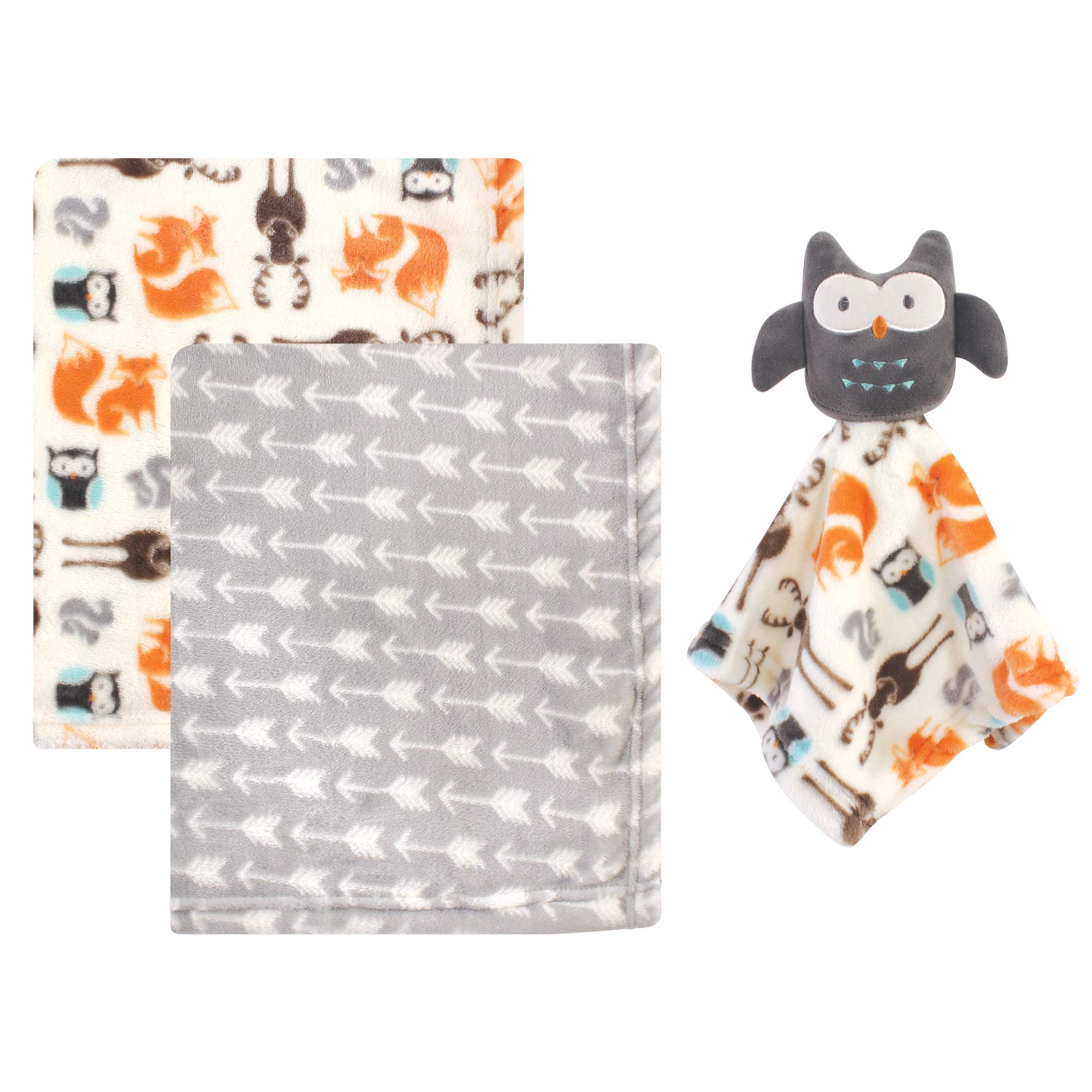 Hudson Baby Unisex Baby Plush Blanket with Security Blanket, Unisex Owl, One Size