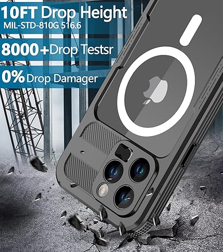 Miniatura 10 de Diverbox Funda para iPhone 15 de 10 pies impermeable a prueba de golpes a prueba de caídas a prueba de caídas a prueba de polvo protector de