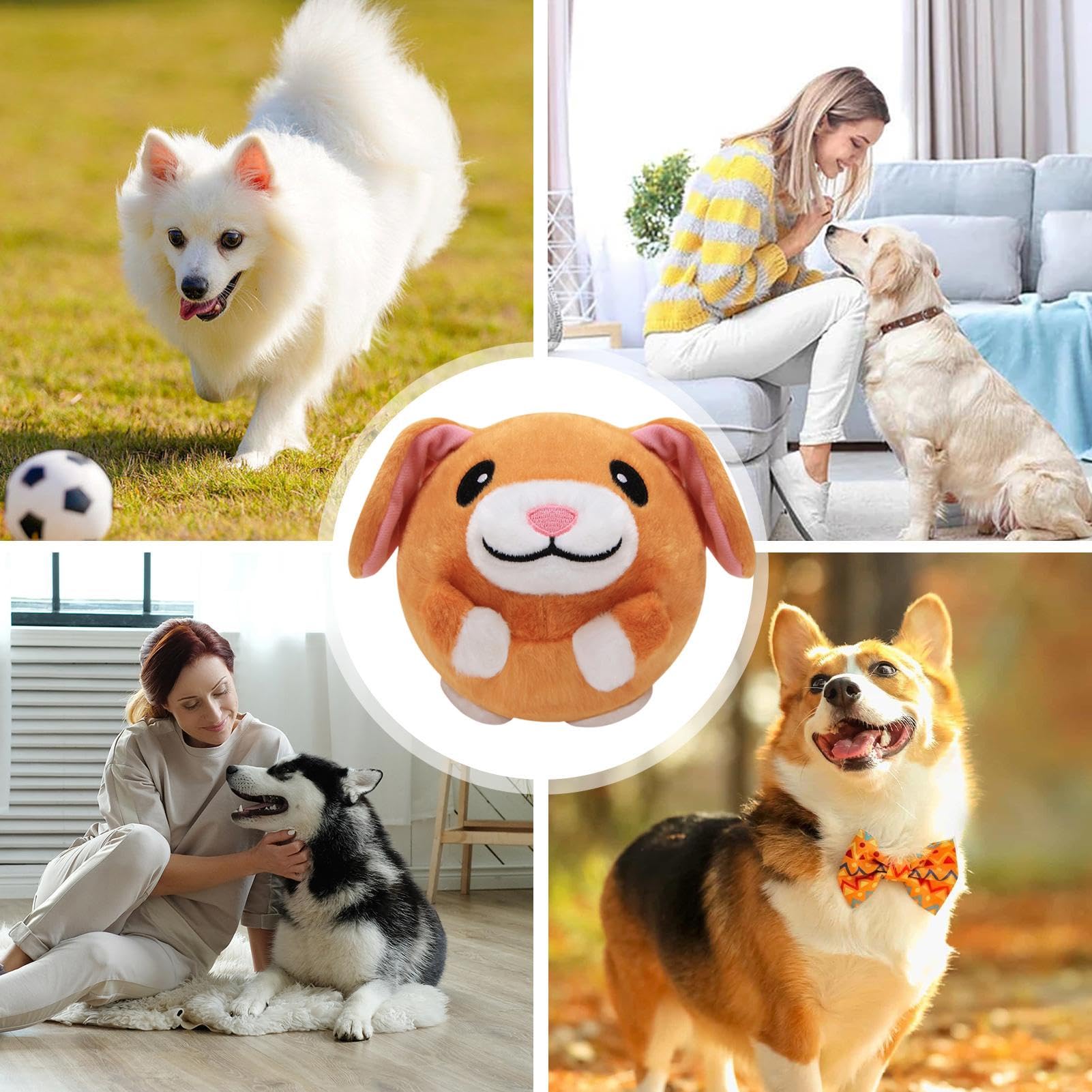 Jouet En Peluche Actif Pour Chiens, Balle Rebondissante Et Interactive – Peluche Polyvalente Et Amusante Pour Les Couloirs, Pelouses, Parcs