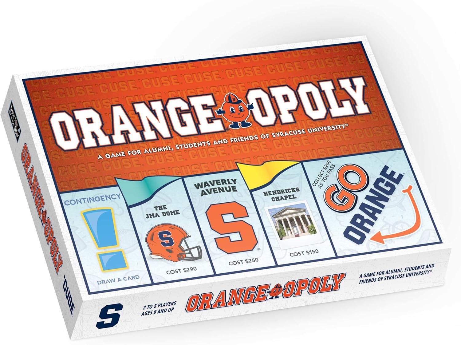 Late for The Sky Orange-opoly Syracuse University Board Game – Collegiate Campus Property Trading Family Party Game for Alumni Students Fans, 2–6 Players, Tokens Included