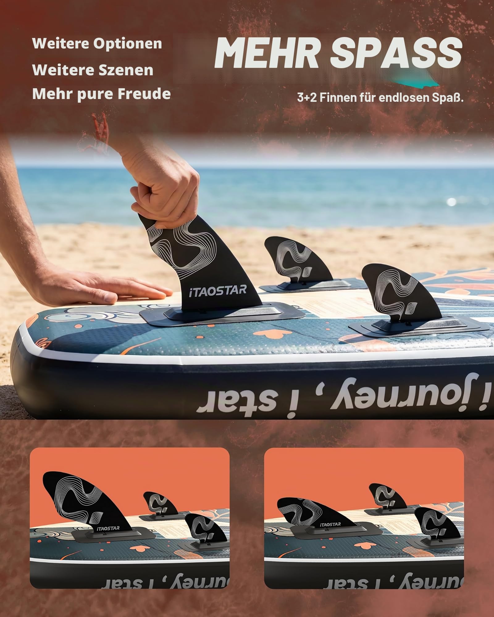 iTAOSTAR Neuheit 11'6" x 35" extrabreites aufblasbares Stand-Up-Paddle-Board mit Sitz – stabiles SUP für Erwachsene – tragbares Paddleboard für Yoga, Surfen, Angeln – inklusive komplettem Zubehörset