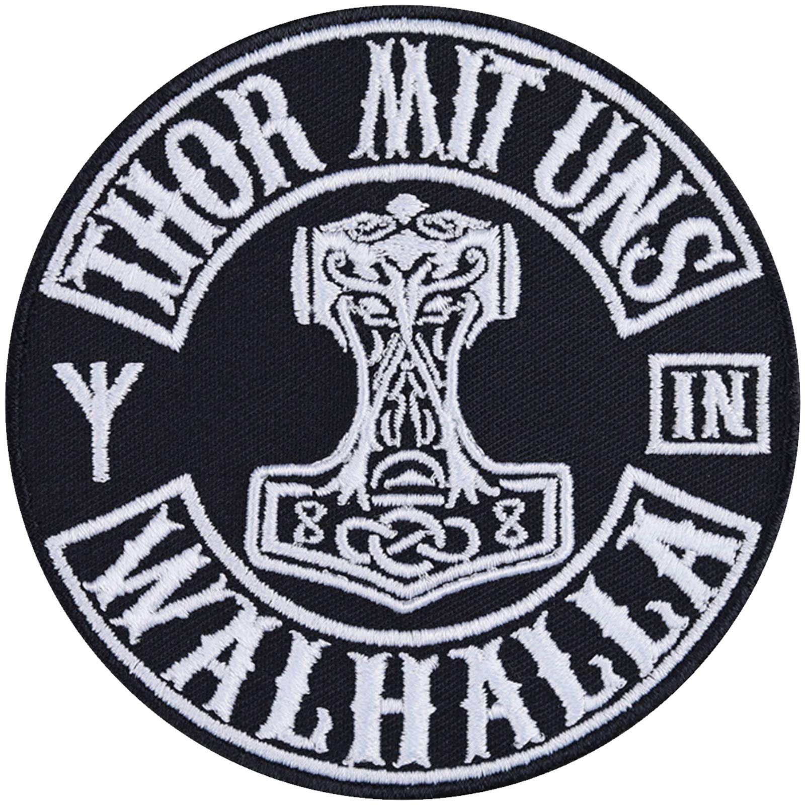 Wikinger Aufnäher | THOR MIT UNS IN VALHALLA | Vikings Patch